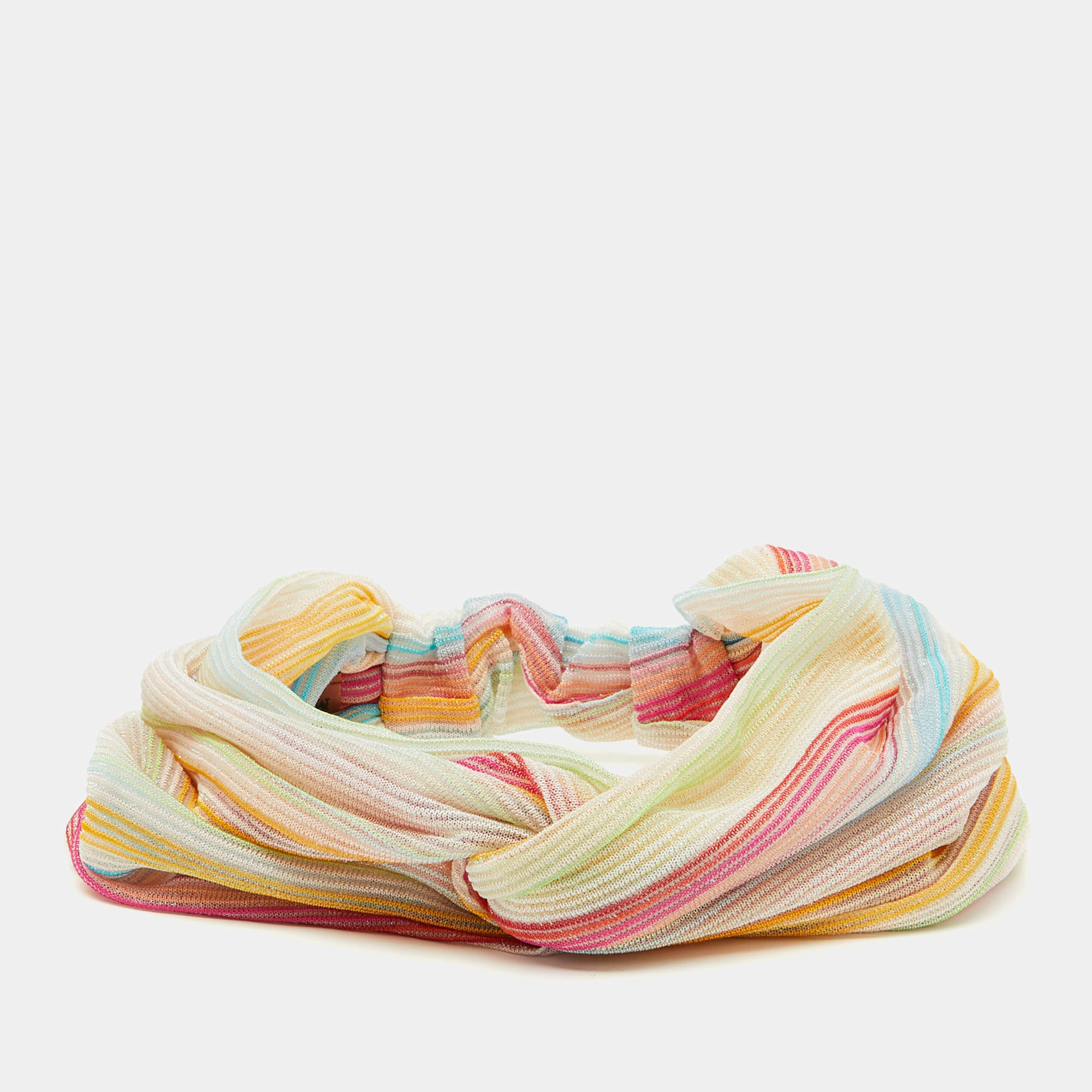 Missoni Mare Multicolor Striped Lurex Knit Headband