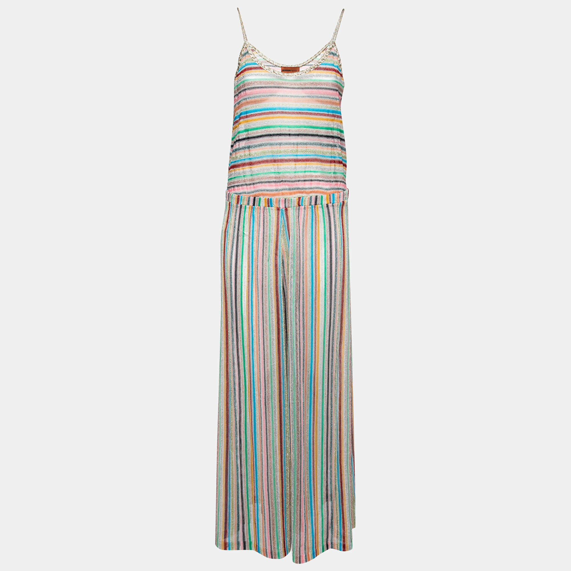 Missoni Mare Multicolor Patterned Lurex Knit Jumpsuit L