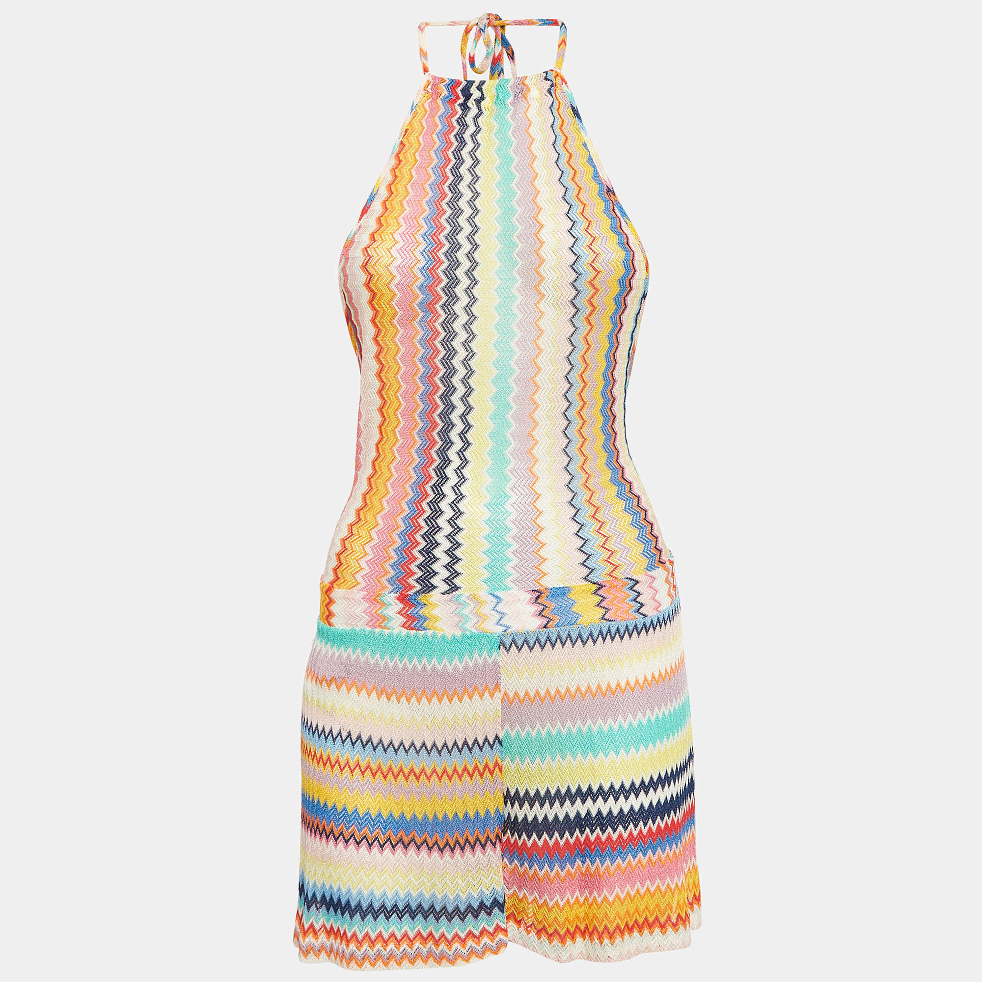 Missoni Mare Multicolor Chevron Knit Playsuit L