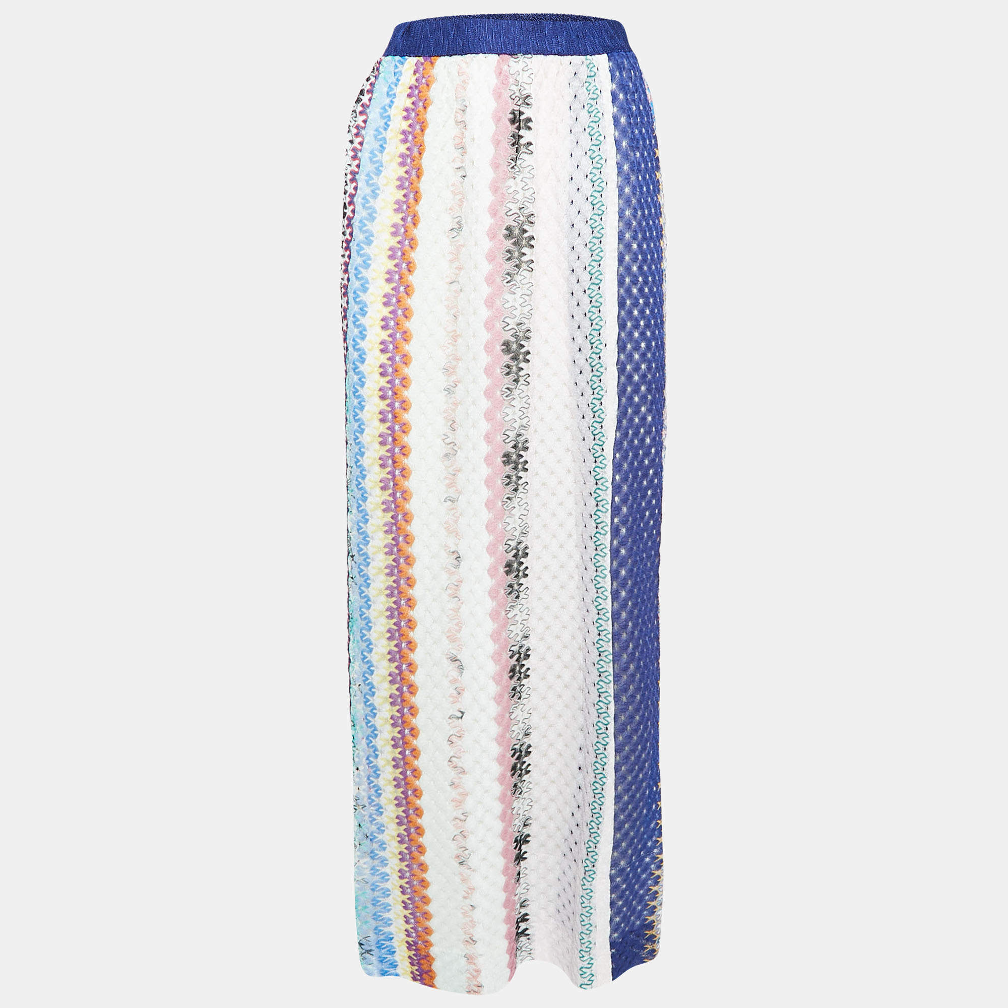 Missoni Mare Multicolor Chevron Knit Maxi Skirt M