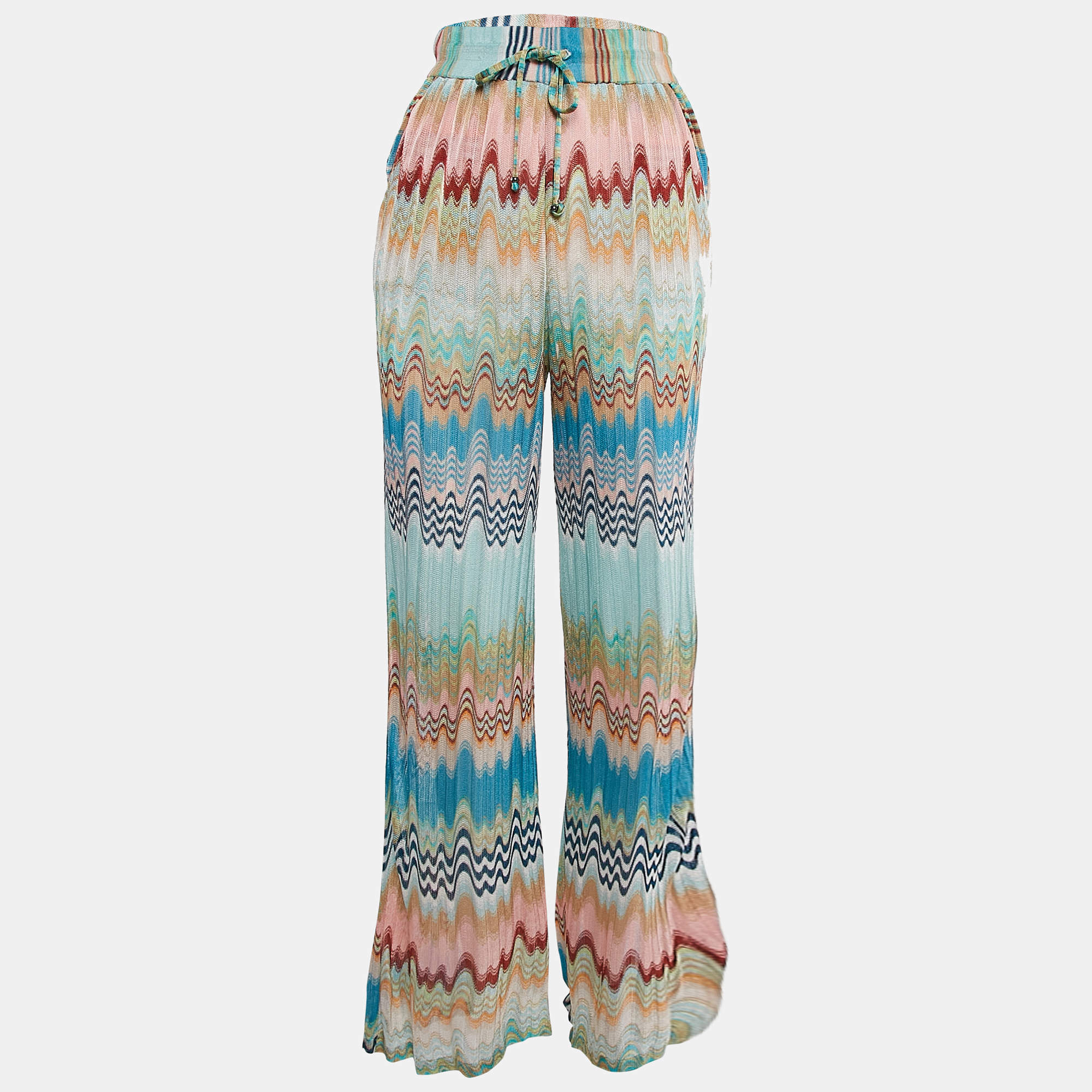 Missoni Mare Multicolor Patterned Knit Cover-Up Beach Pants S