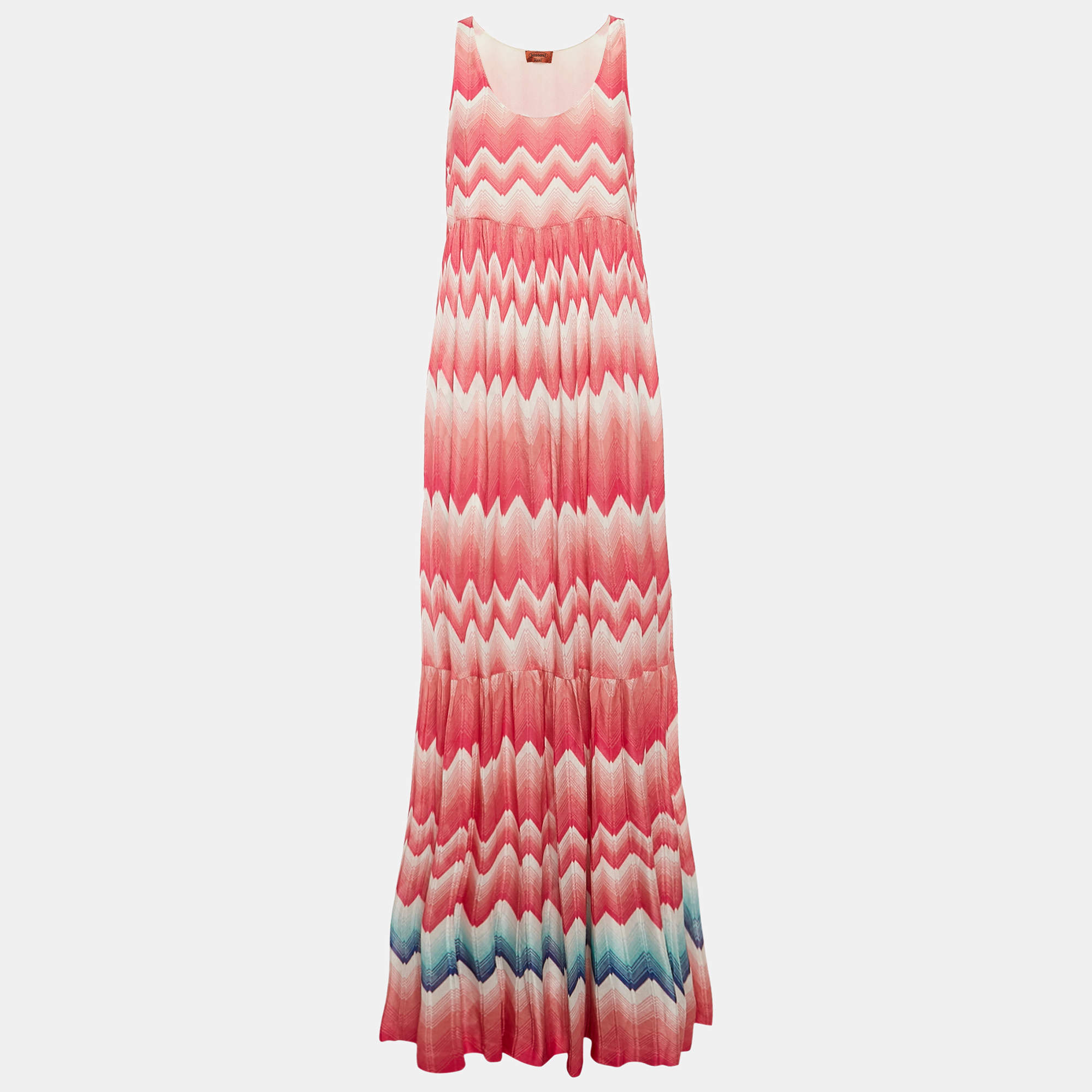 Pre Owned Missoni Mare Multicolor Patterned Knit Sleeveless Cover-Up Maxi Dress L