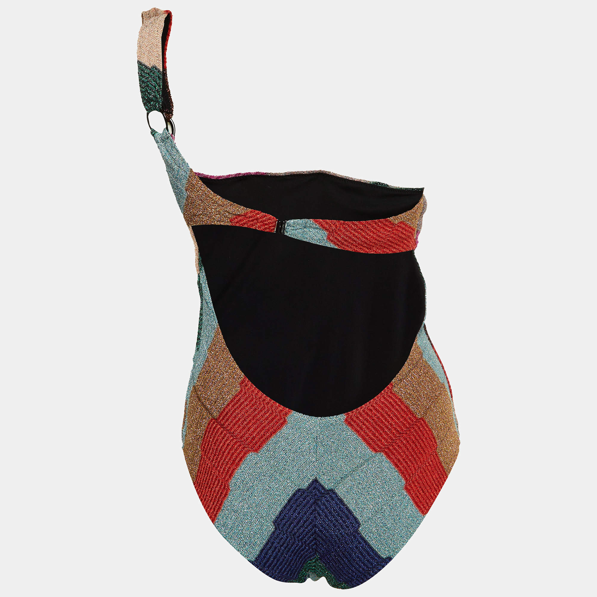 Valentino Black Signature VLogo Printed Swimsuit L Valentino