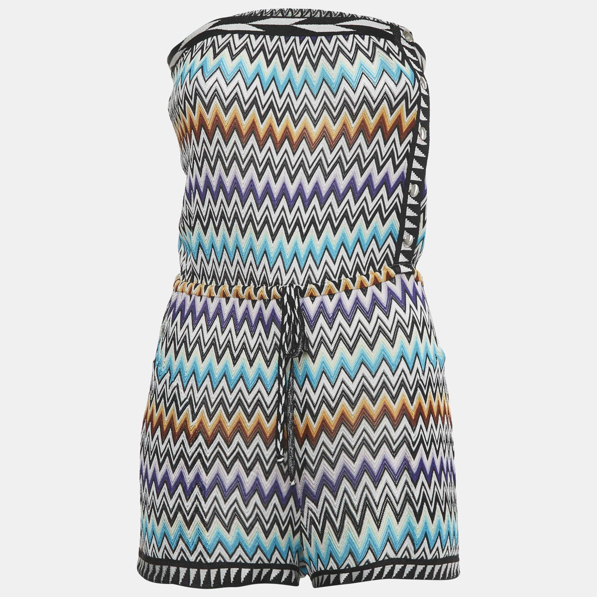 Pre Owned Missoni Mare Multicolor Chevron Knit Cover-Up Jumpsuit M