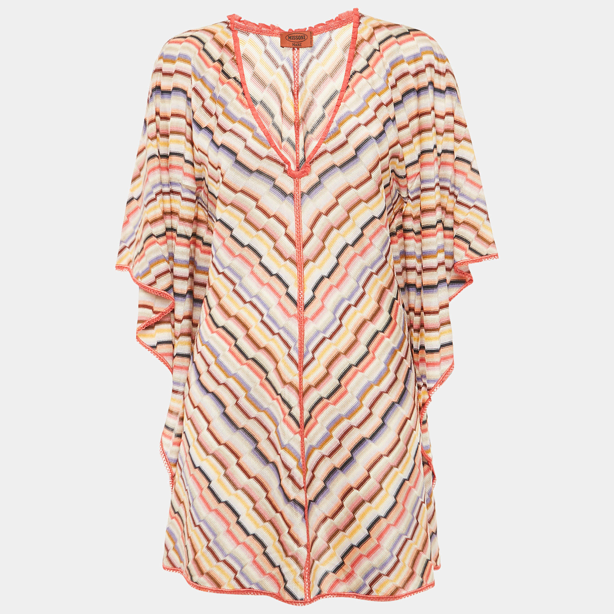 Pre Owned Missoni Mare Multicolor Patterned Knit Cover-Up Dress M