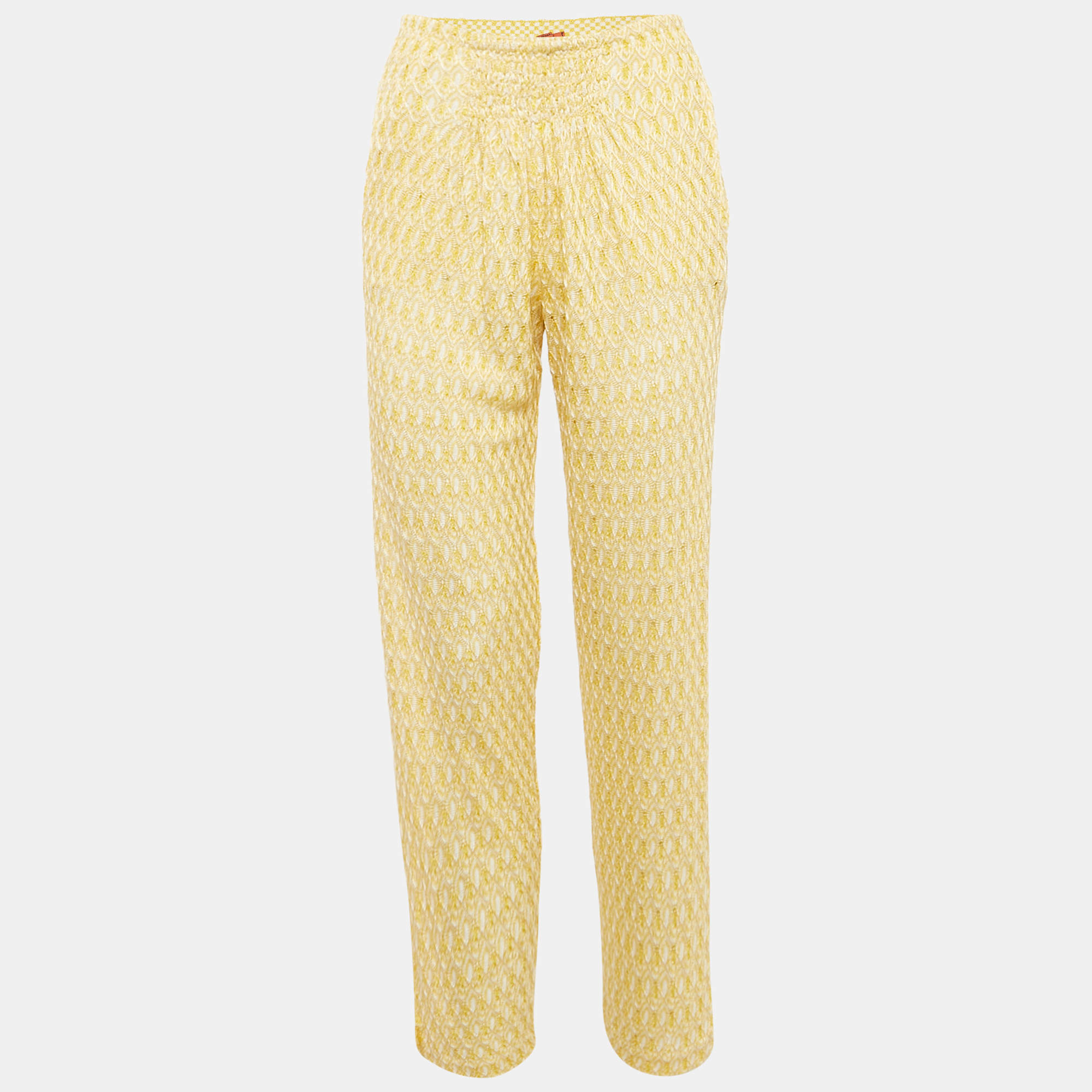 Pre Owned Missoni Mare Yellow Patterned Cover-Up Trousers S