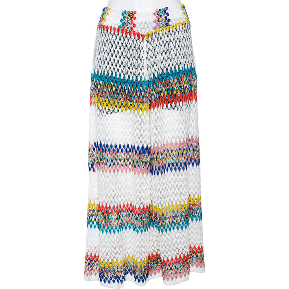 Missoni Mare Multicolored Striped Knitted High Waisted Palazzos S