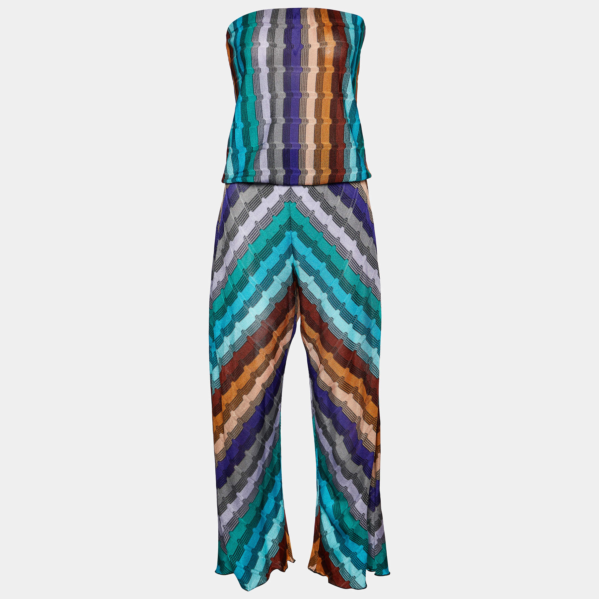 Missoni Mare Multicolor Patterned Knit Strapless Jumpsuit S