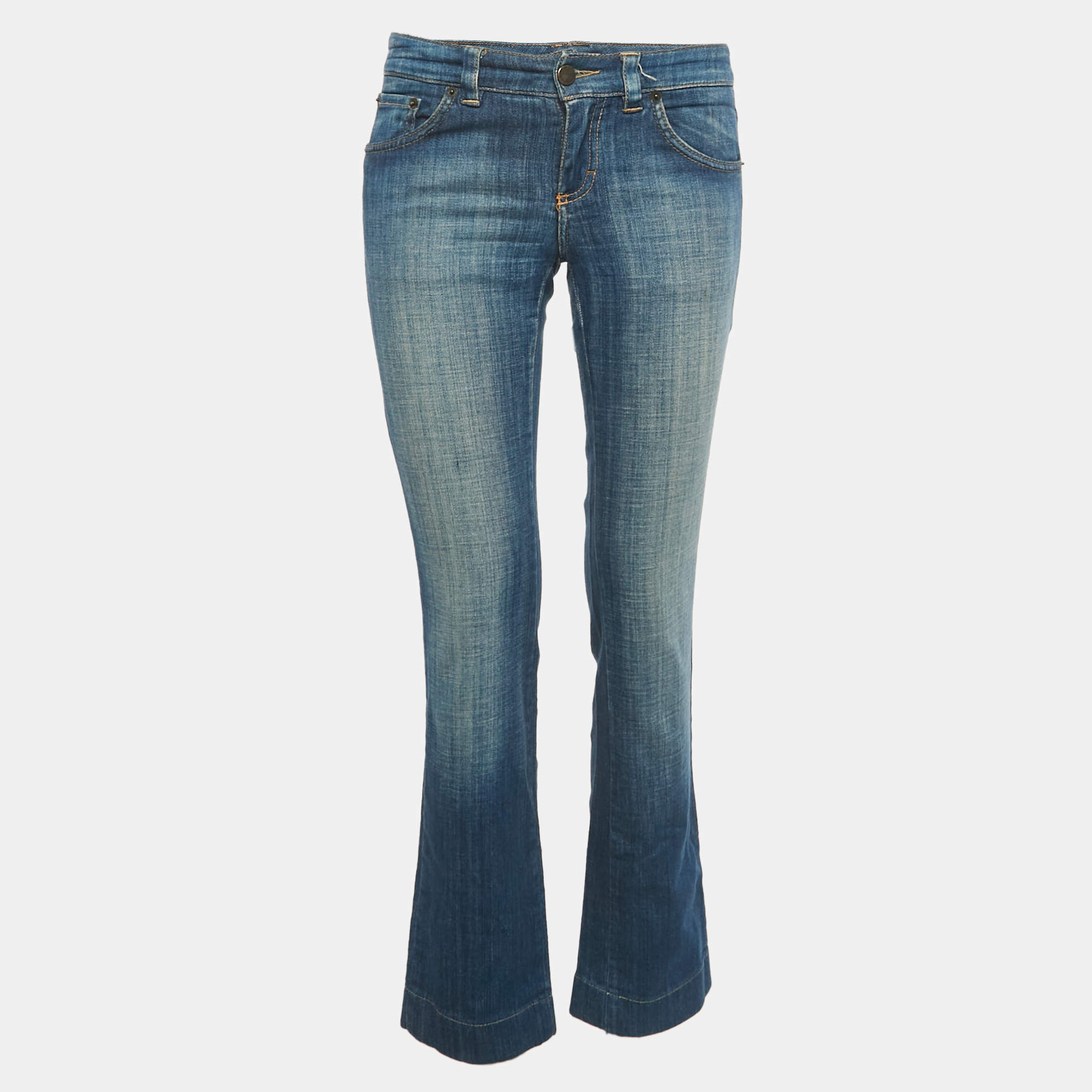 Pre Owned Missoni Sport Blue Faded Denim Low Waist Jeans S/Waist 28"