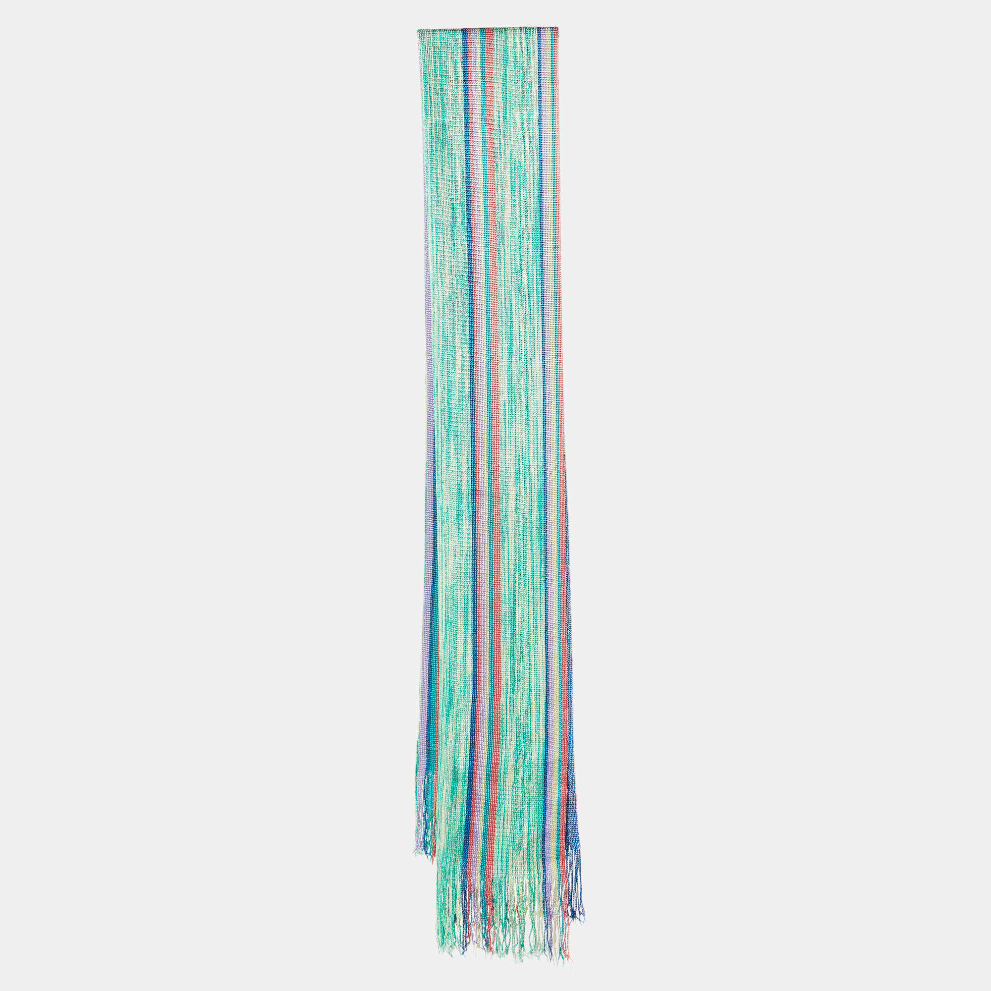 Missoni Multicolor Striped Knit Fringed Stole 
