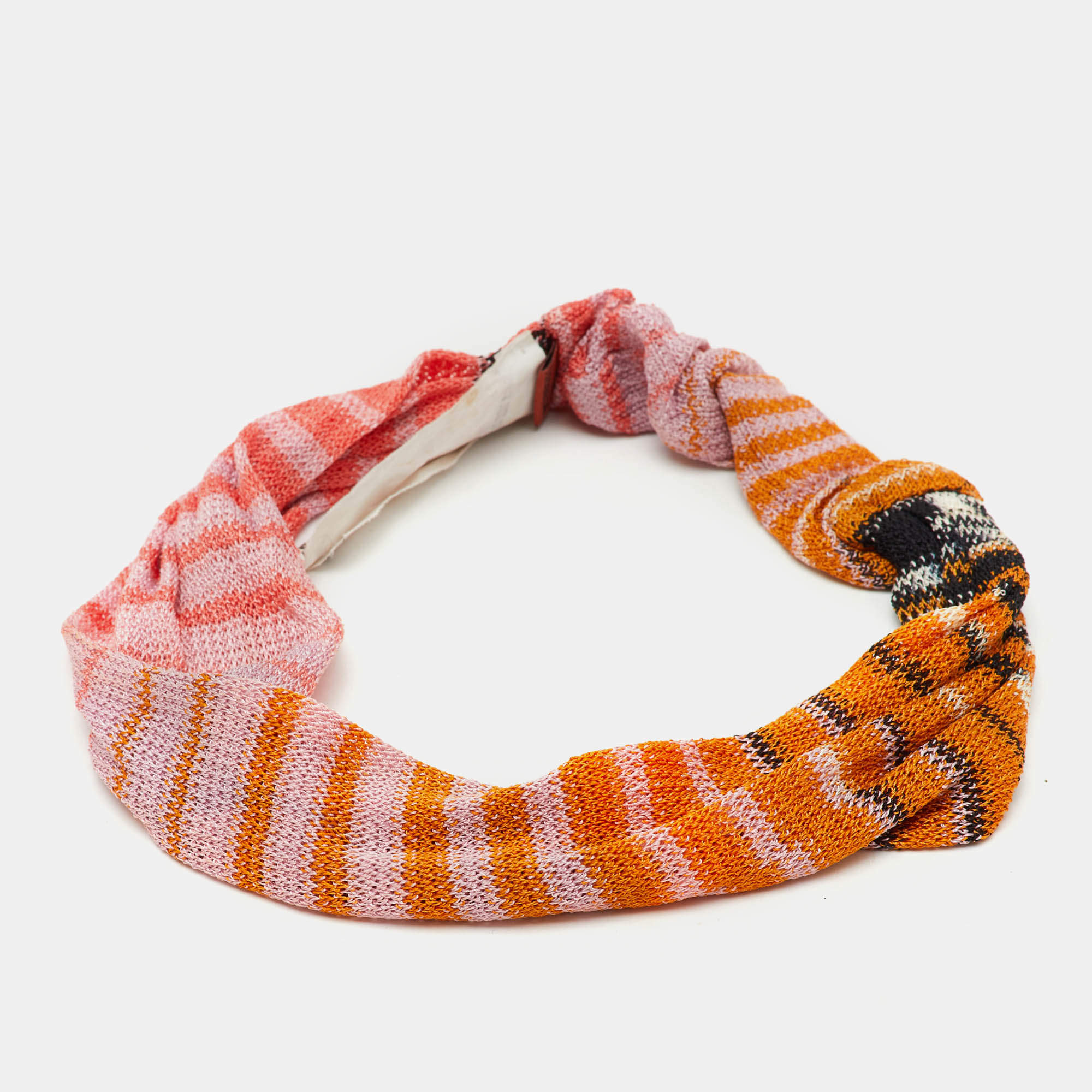 Pre Owned Missoni Multicolor Striped Knit Headband
