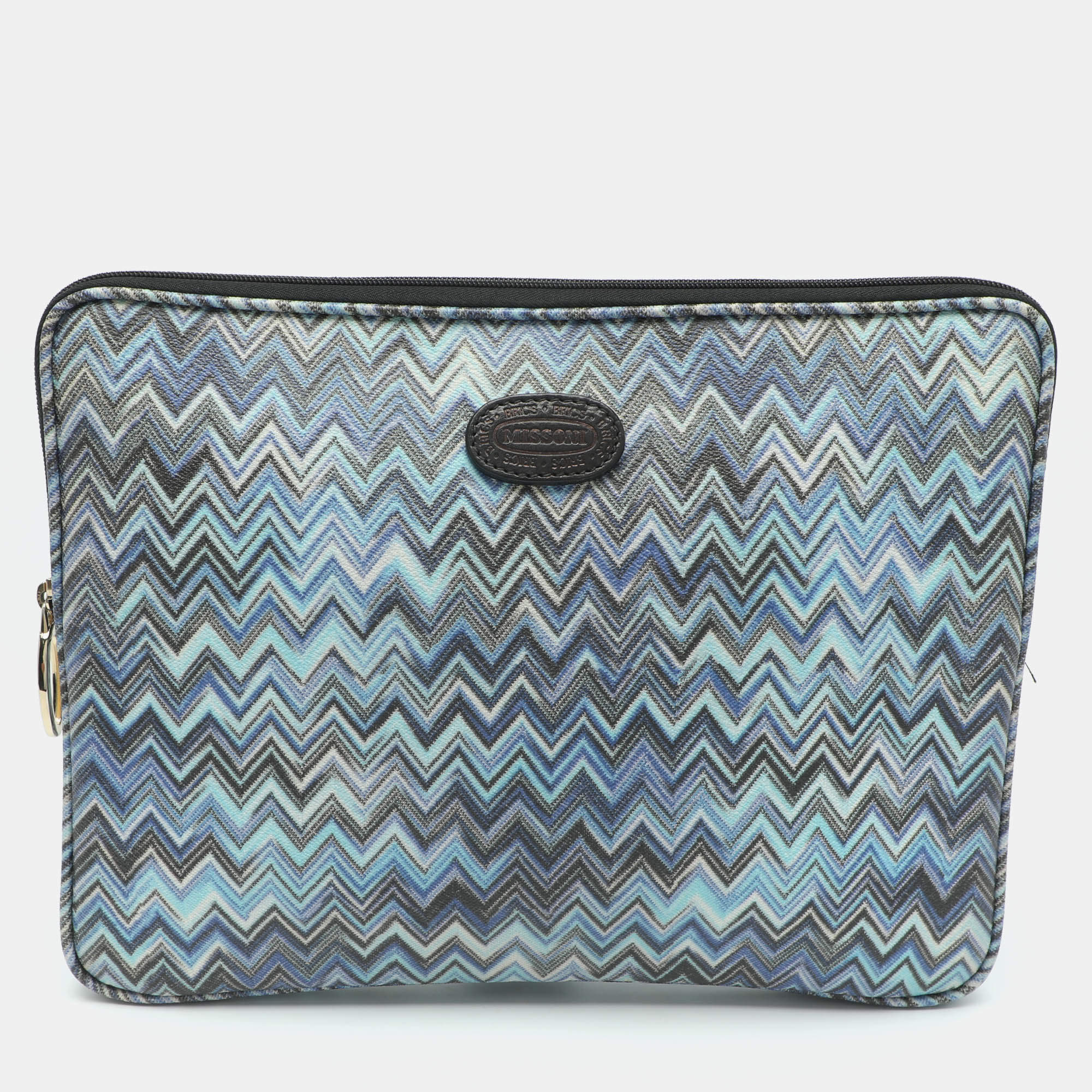 Pre Owned Missoni x Bric's Multicolor Chevron Print Coated Canvas Laptop Case