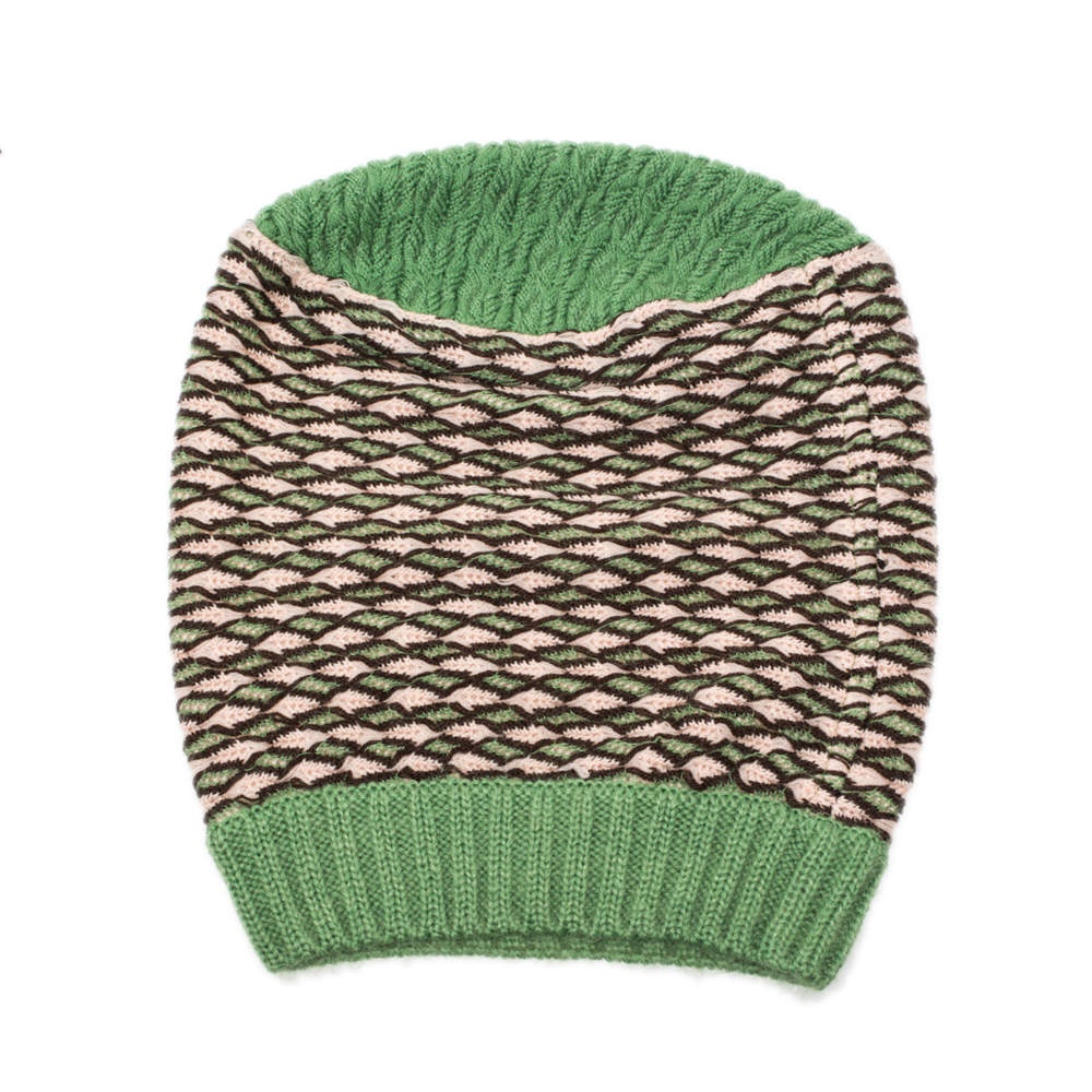 Missoni Green Patterned Wool Beanie