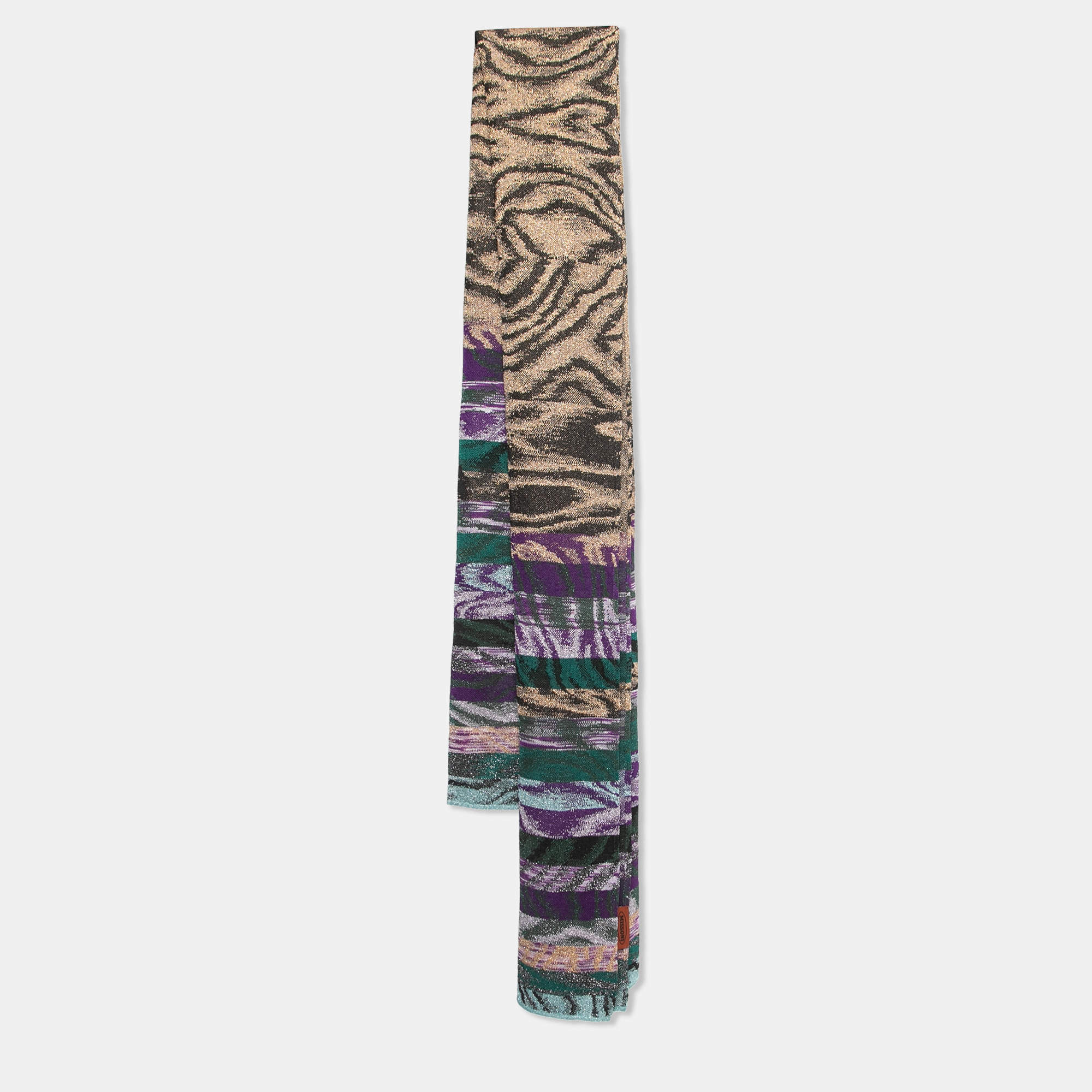 Pre Owned Missoni Multicolor Lurex Knit Scarf