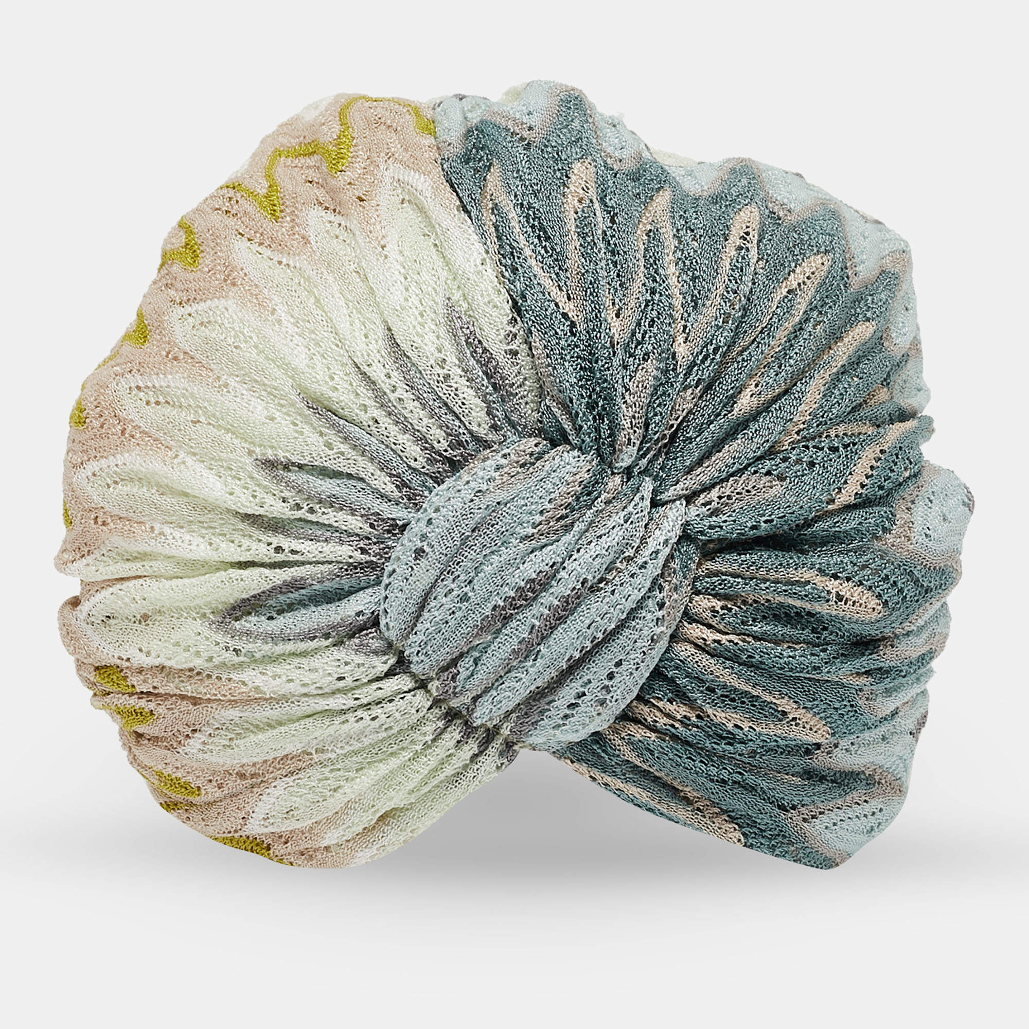 Pre Owned Missoni Multicolor Chevron Knit Beach Turban Size 56