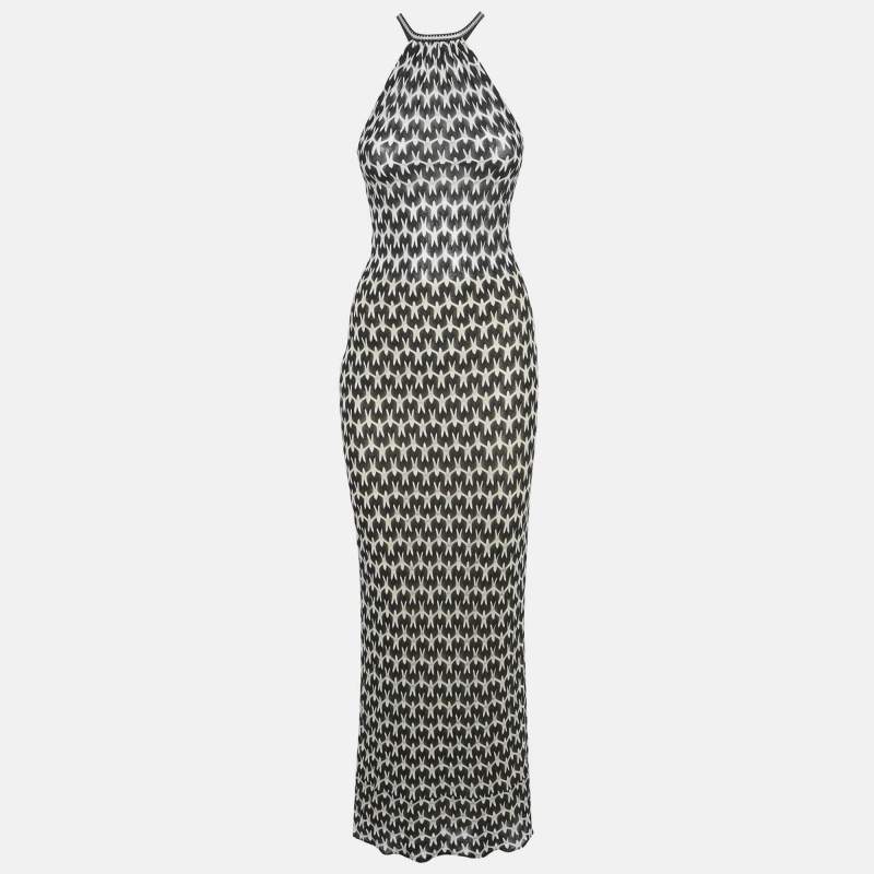 Missoni Black Patterned Knit Halter Neck Maxi Dress S