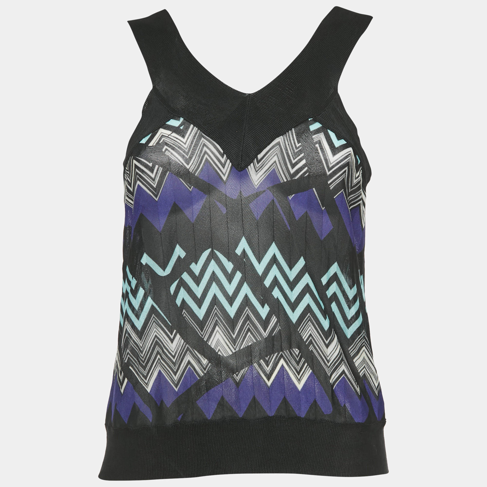 Pre Owned Missoni Multicolor Knit Tank Top S