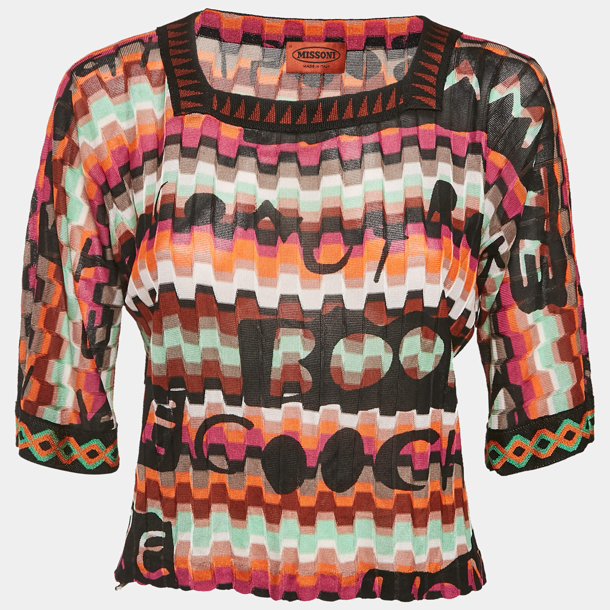 Pre Owned Missoni Multicolor Knit Top M