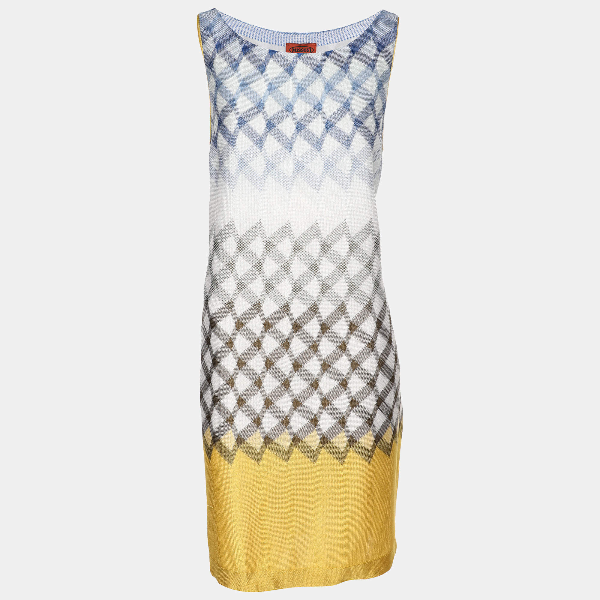 Pre Owned Missoni Multicolor Rib Knit Sleeveless Mini Dress M