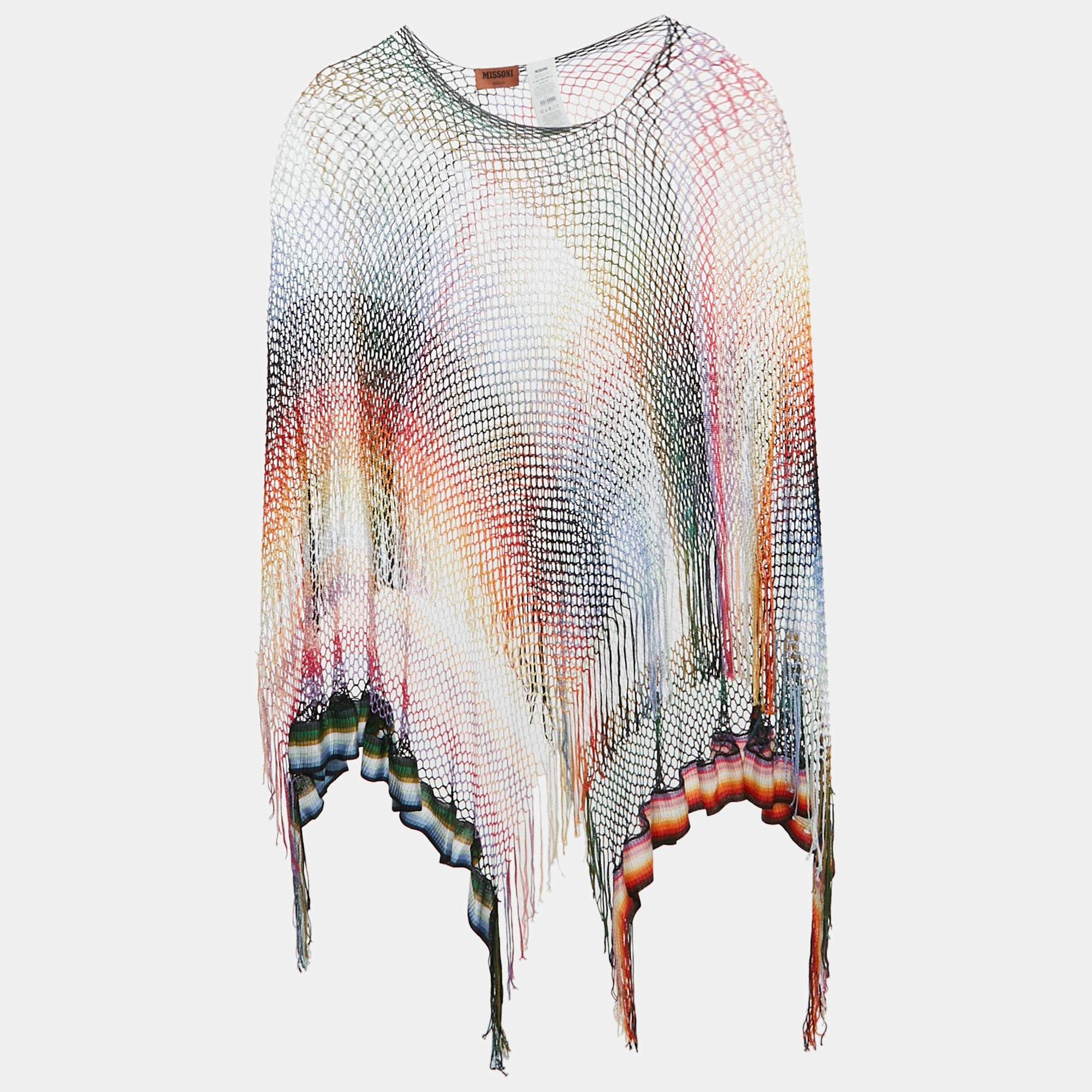 Pre Owned Missoni Multicolor Crochet Long Beach Coverall One size