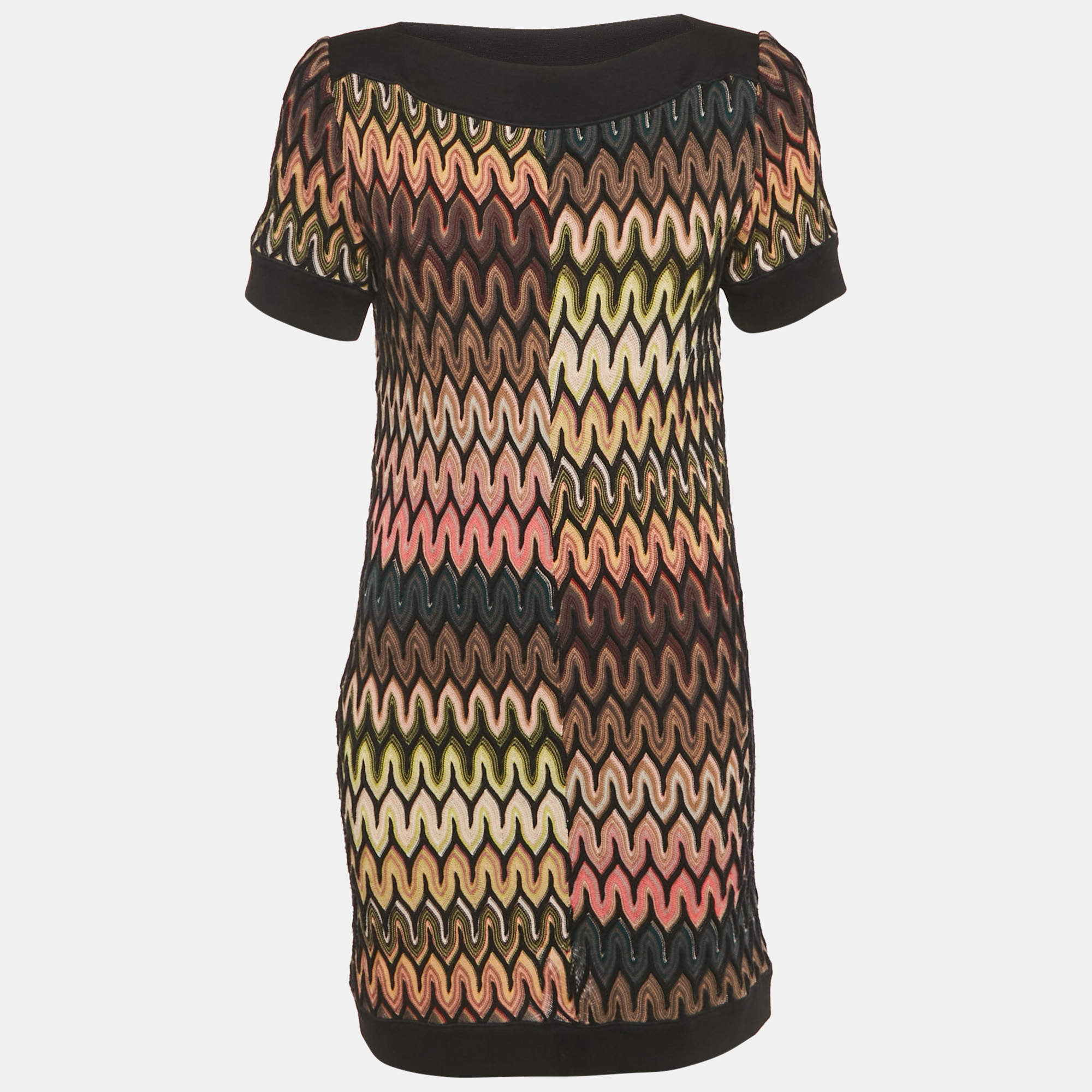 Pre Owned Missoni Multicolor Patterned Knit Dress M