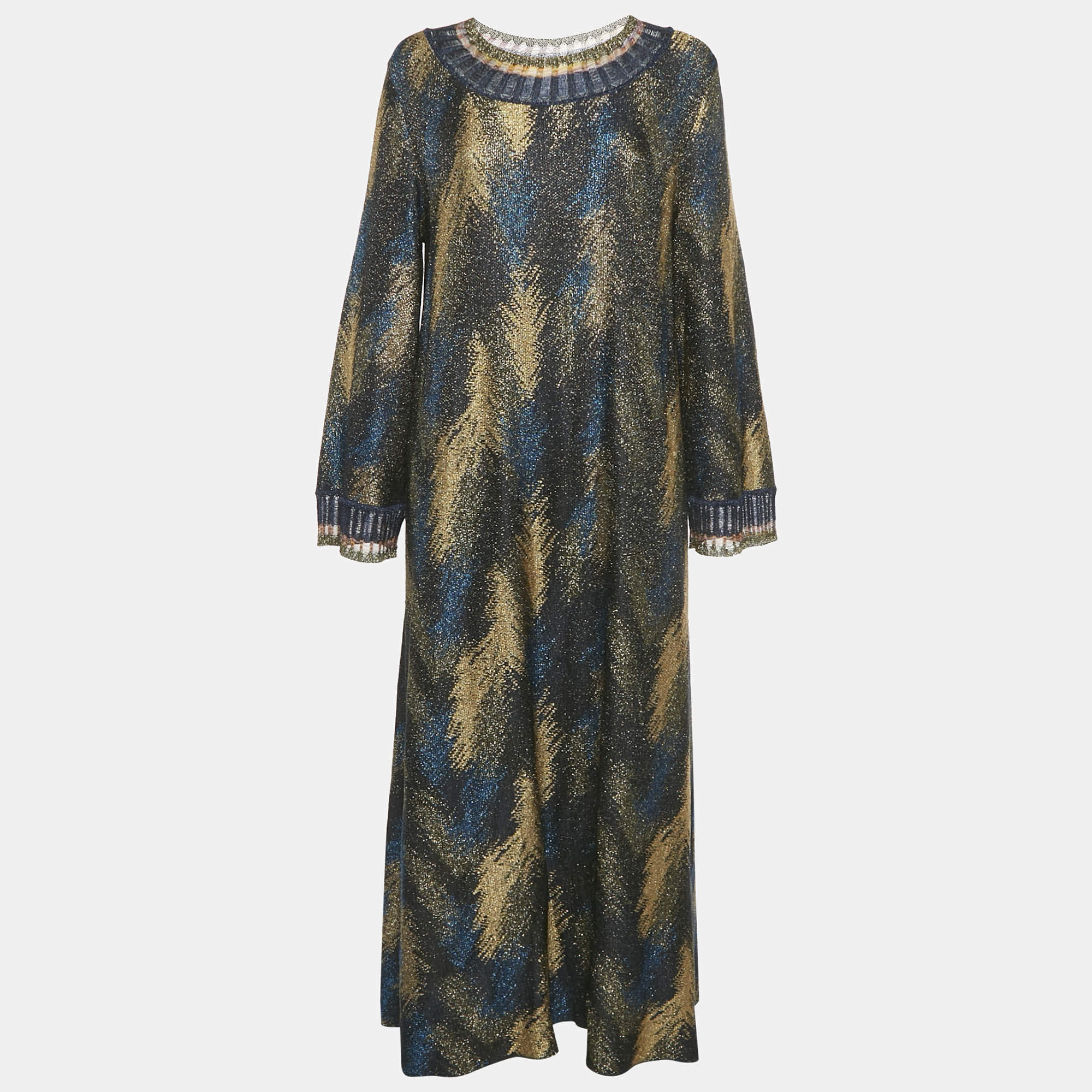 Pre Owned Missoni Multicolor Lurex Knit Maxi Dress M