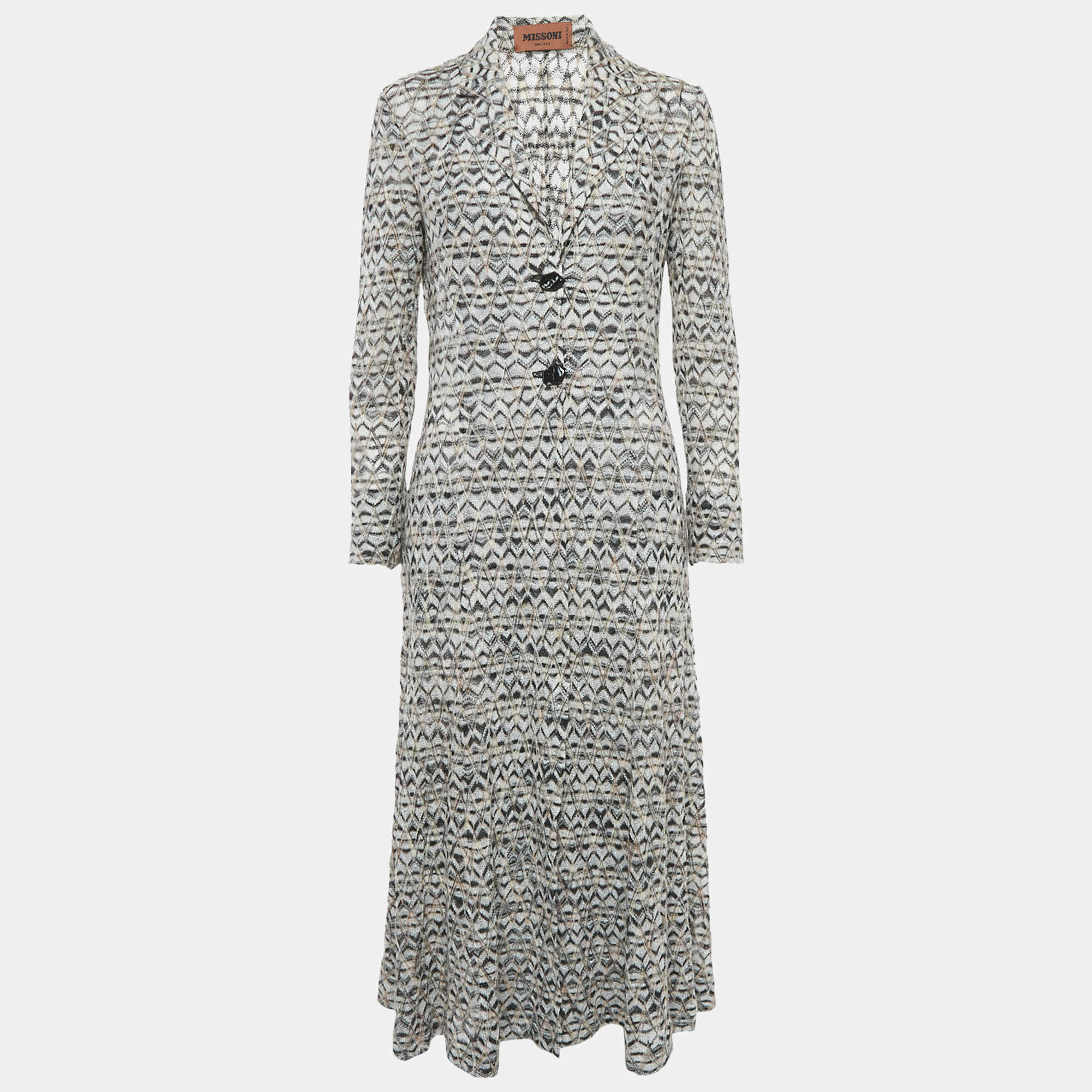 Pre Owned فستان ميزوني تريكو لوريكس منقوش متعدد الألوان ميدي مقاس متوسط (ميديم)