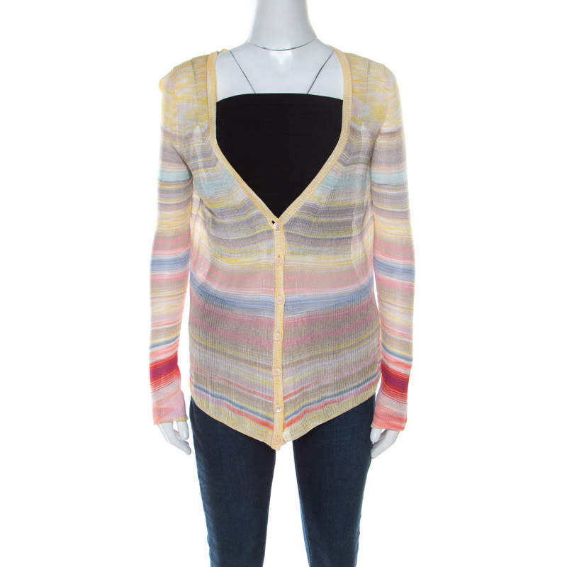 Missoni Multicolor Striped Knit Cardigan M Missoni | TLC