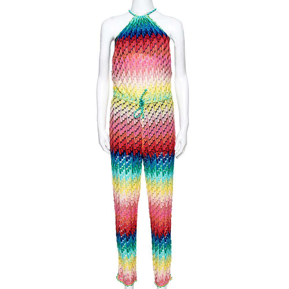 Pre Owned Missoni Mare Multicolor Knit Halter Cover-Up Jumpsuit S