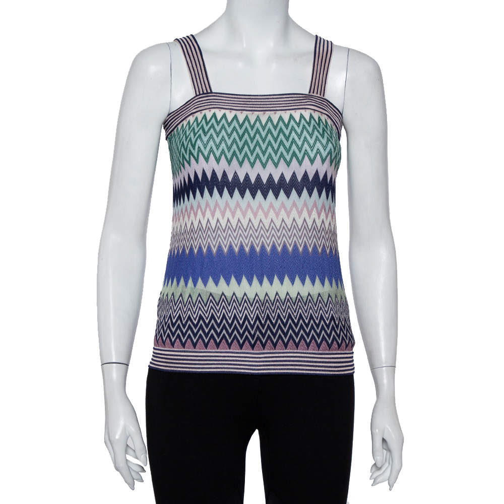 Pre Owned Missoni Multicolor Patterned Knit Cami Top S