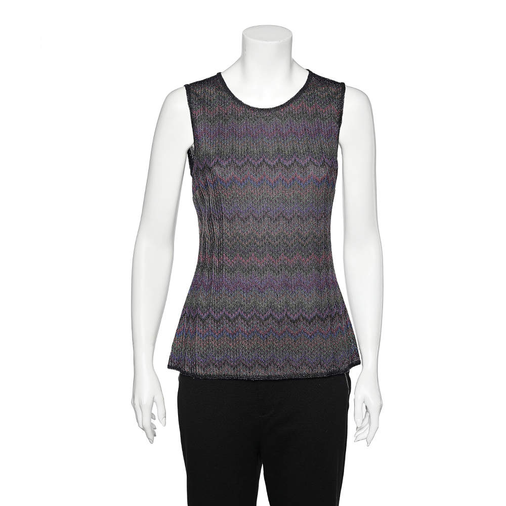 Pre Owned Missoni Multicolored Knit Sleeveless Top M