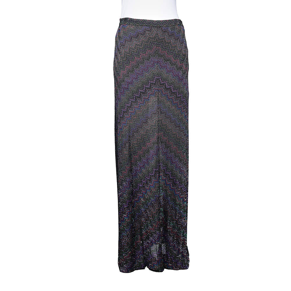 Pre Owned Missoni Multicolored Knit Maxi Skirt M