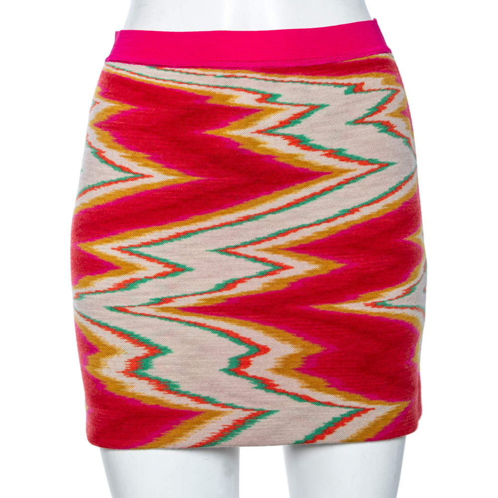 Pre Owned Missoni Multicolored Jacquard Knit Mini Skirt S