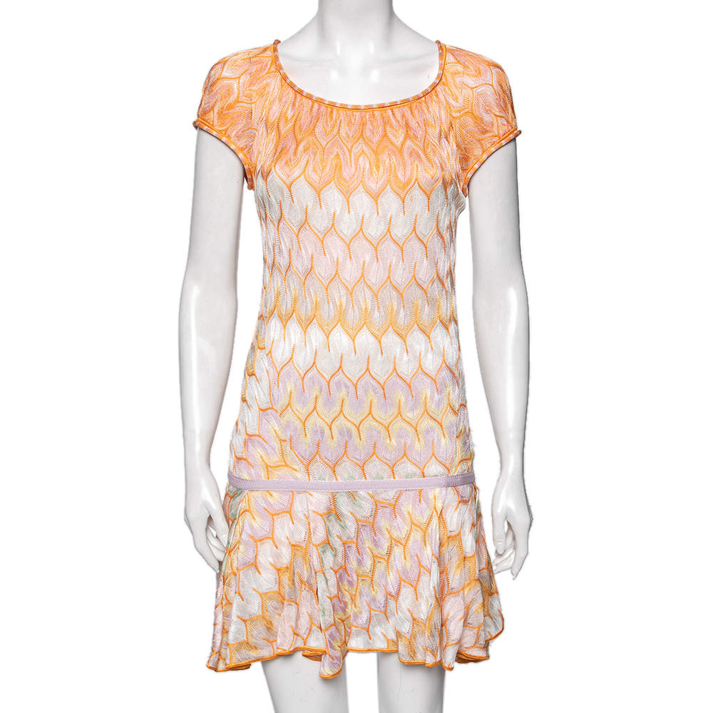 Pre Owned Missoni Multicolor Patterned Knit Shift Dress S
