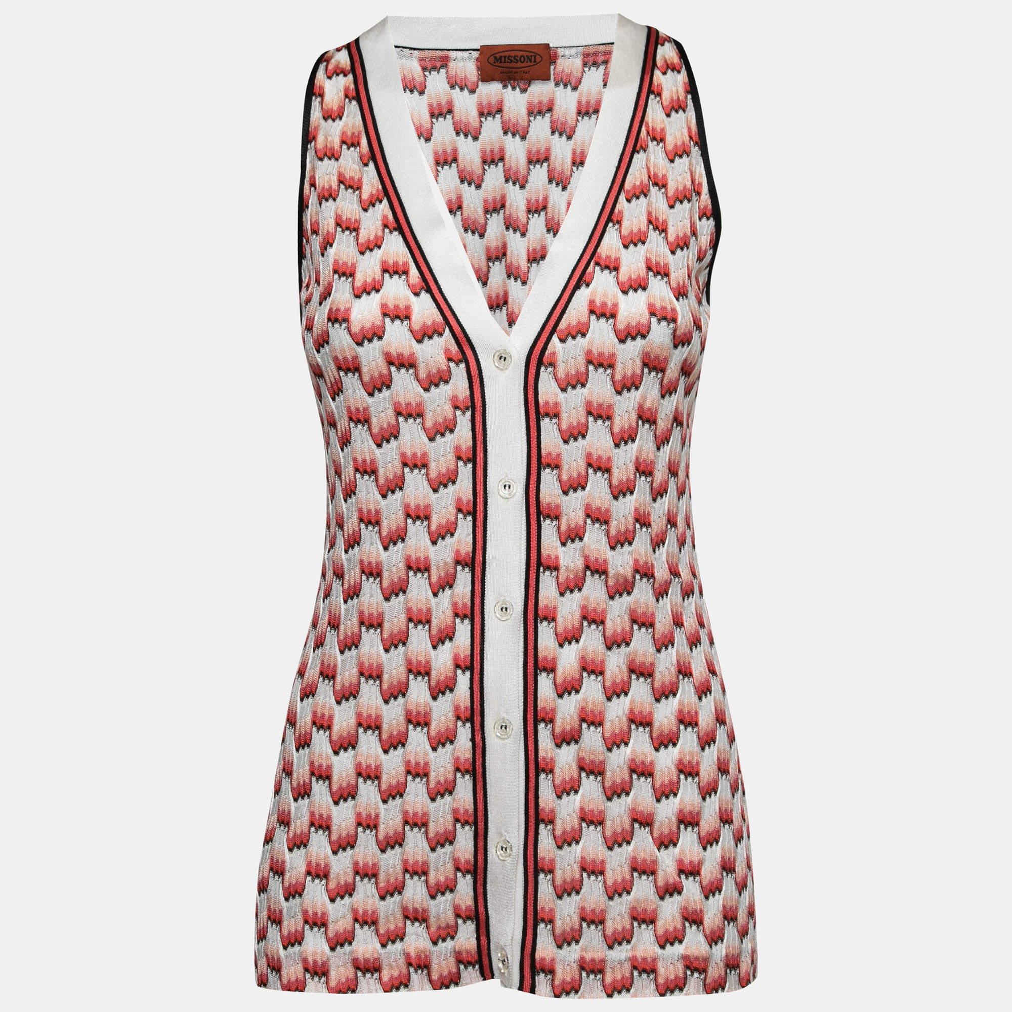 Missoni Multicolor Patterned Knit Sleeveless Top M