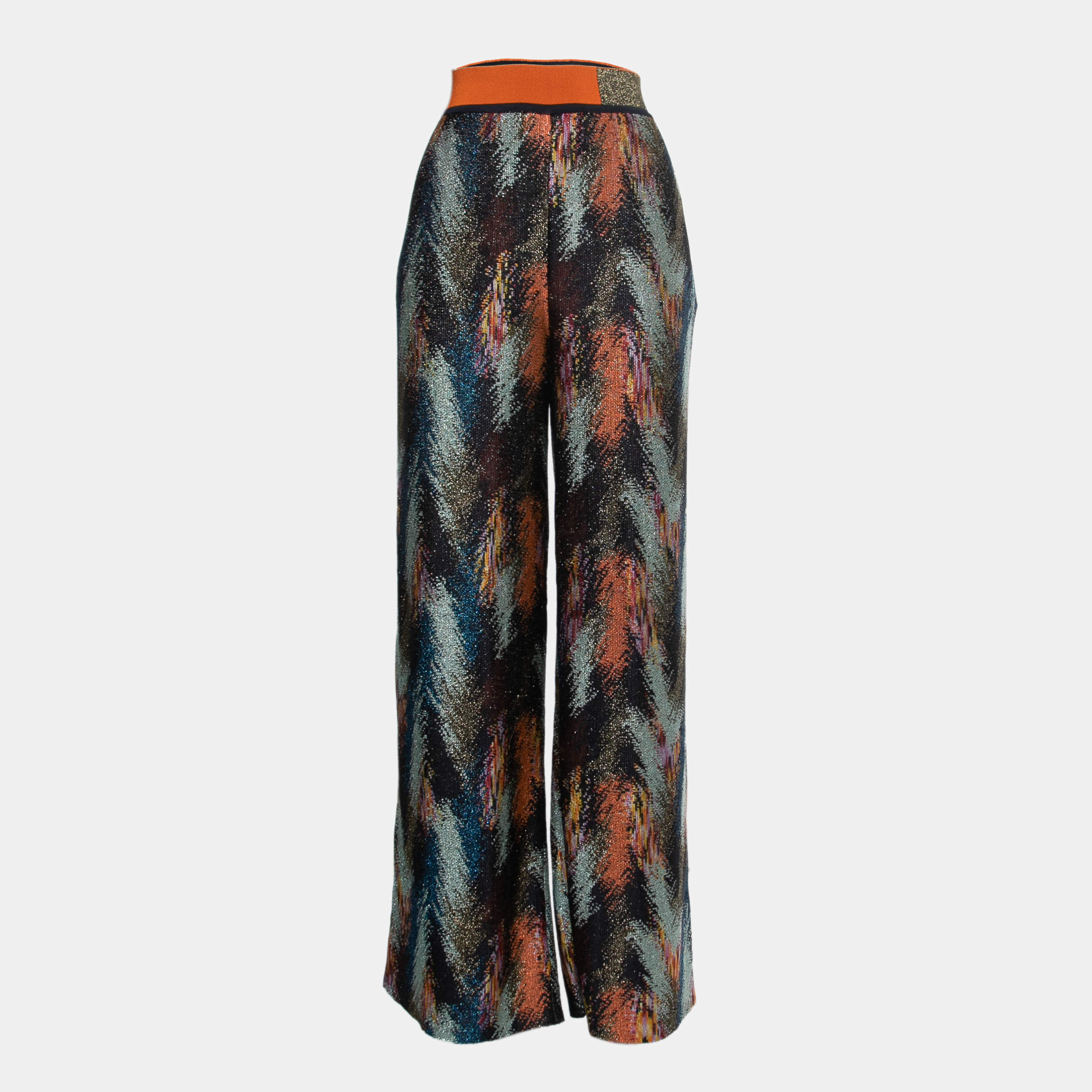Missoni Multicolor Textured Lurex Knit High Waisted Culottes M