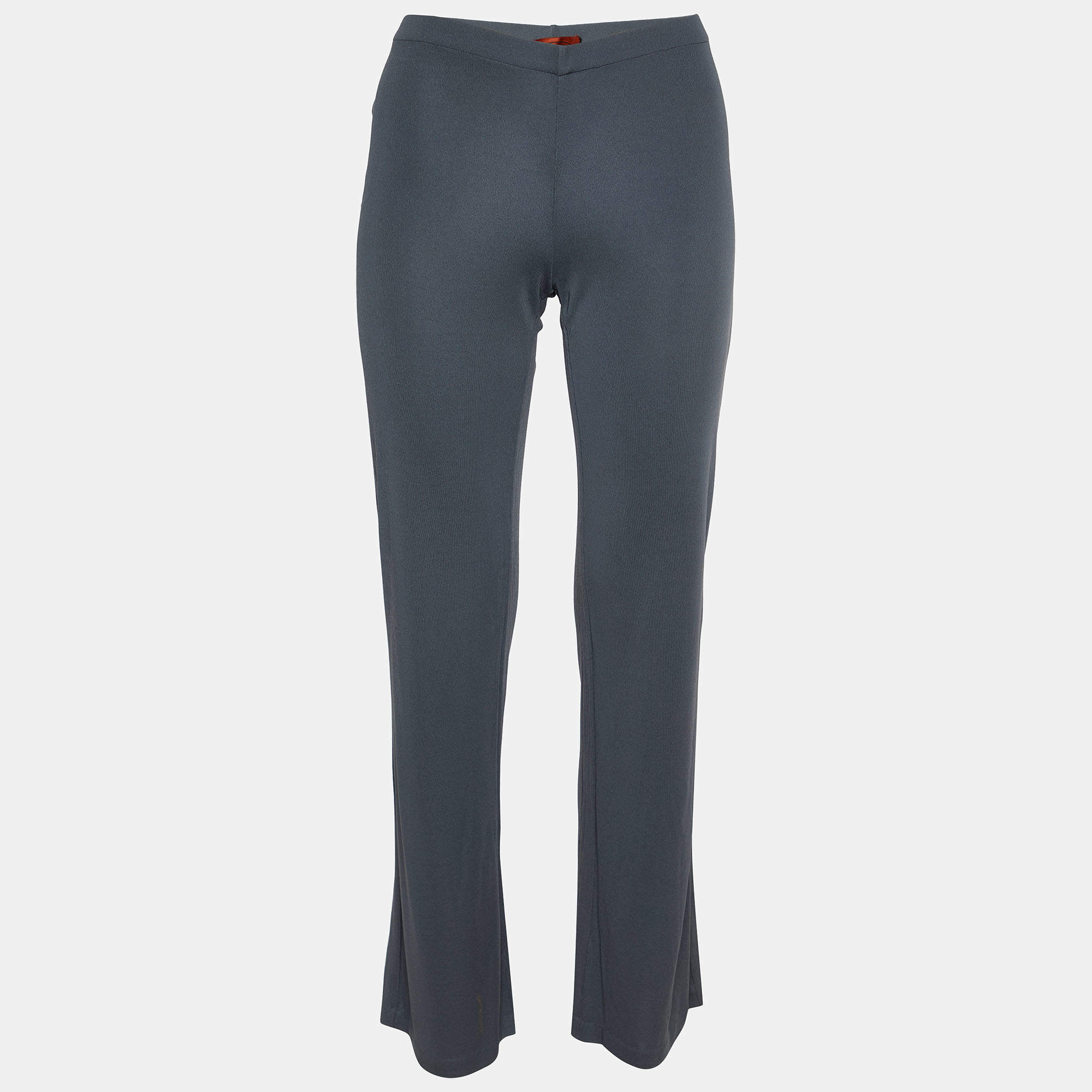 Pre Owned Missoni Grey Knit Straight Leg Pants M
