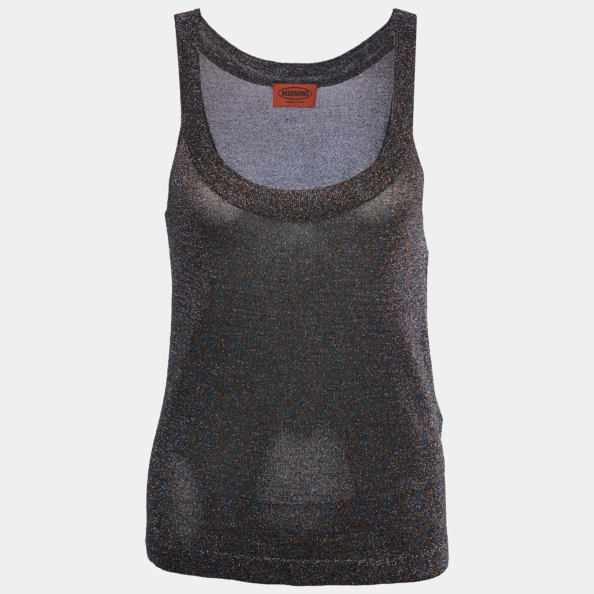 Pre Owned Missoni Multicolor Lurex Knit Tank Top M