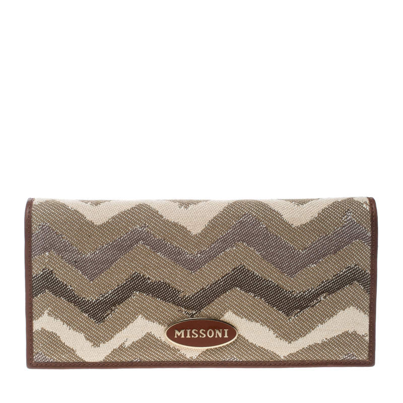 Missoni Multicolor Zigzag Print Canvas Continental Wallet