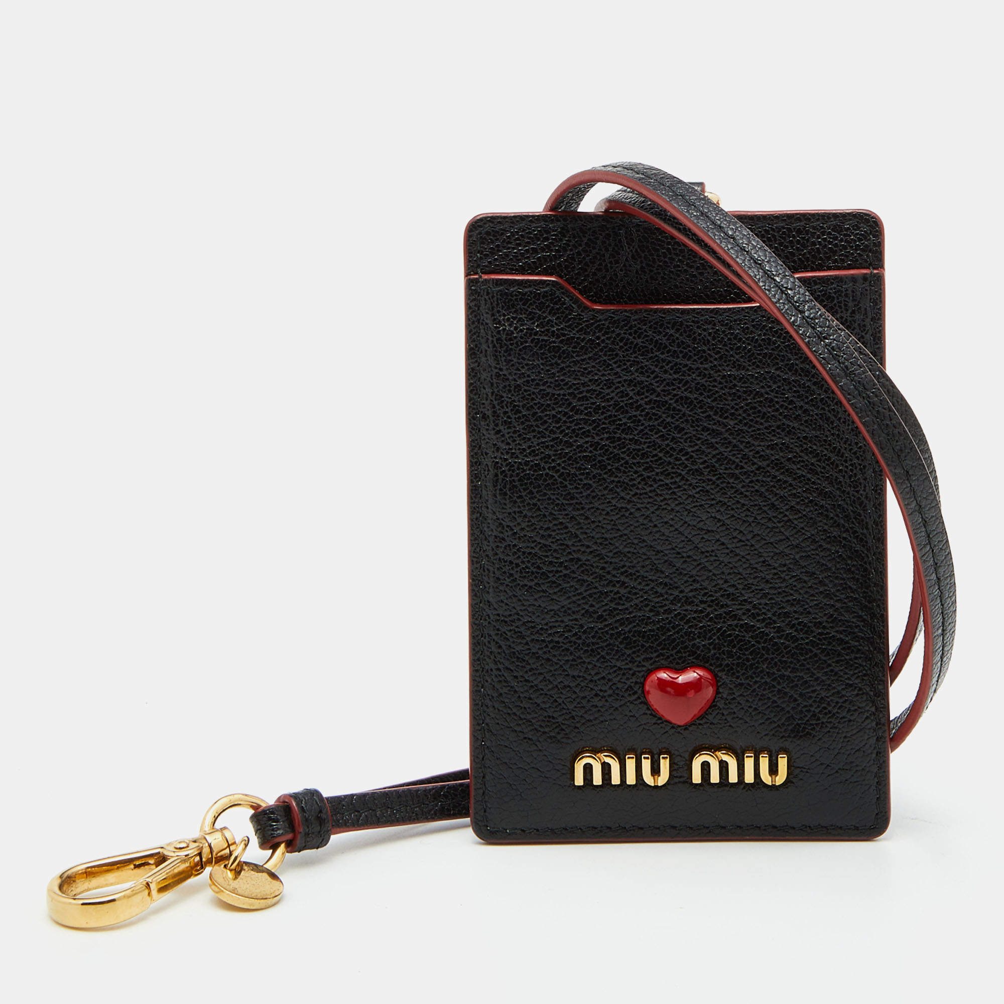 Miu Miu Black Leather ID Card Holder