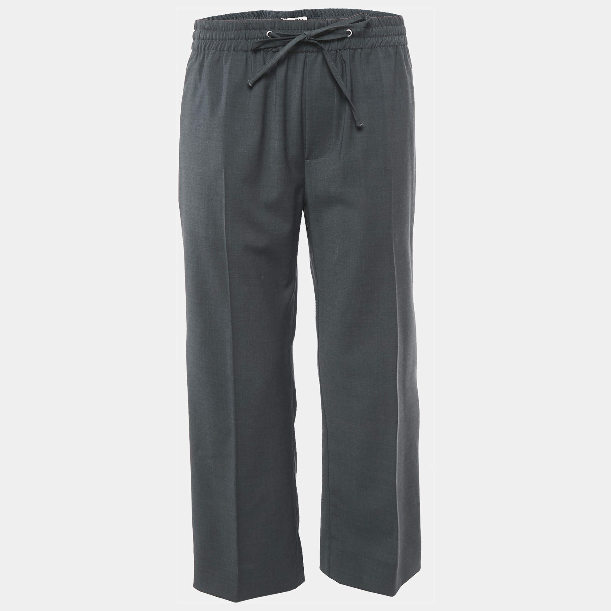 Miu Miu Charcoal Black Wool Blend Trousers S