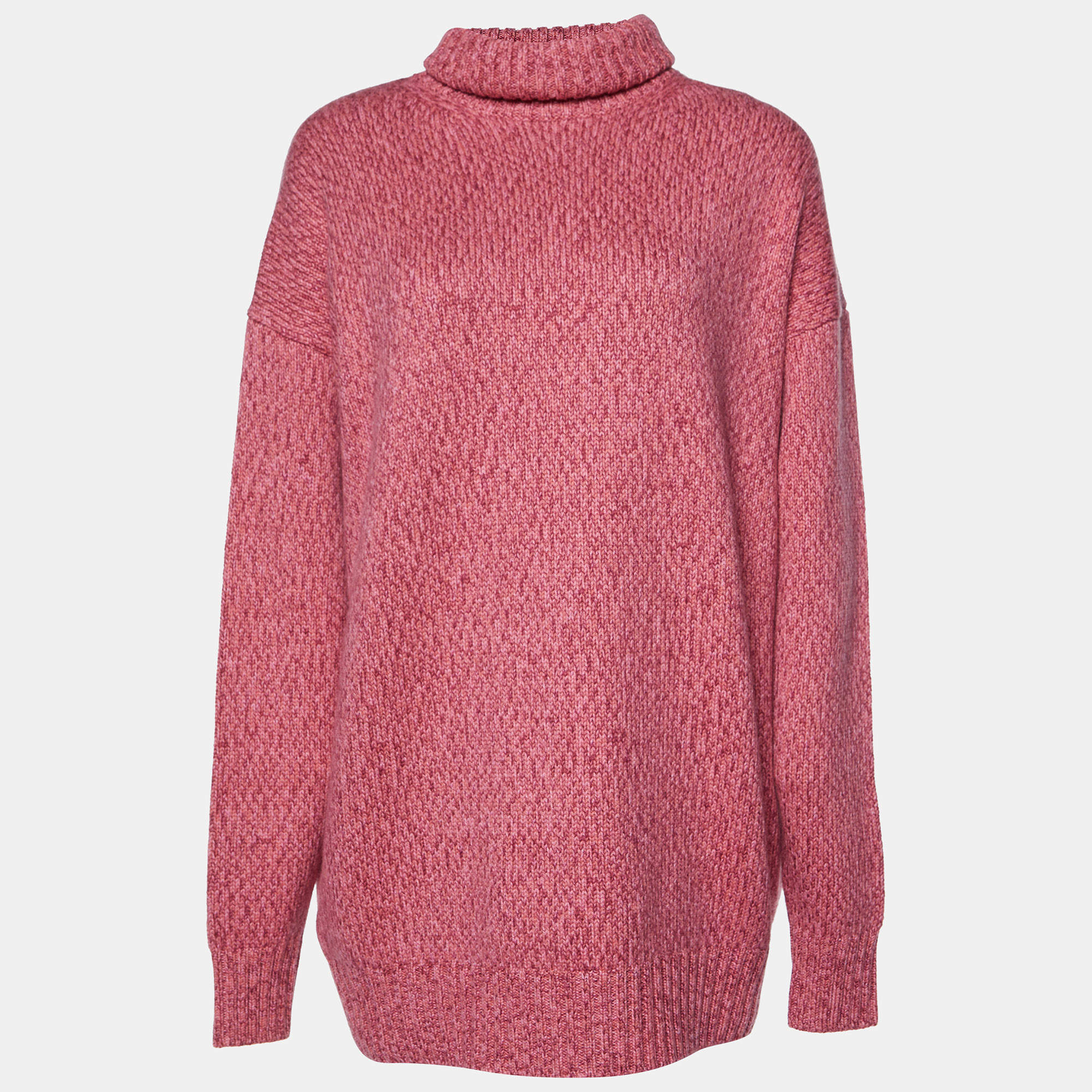 Miu Miu Pink Cashmere Wool Turtleneck Sweater Dress XS