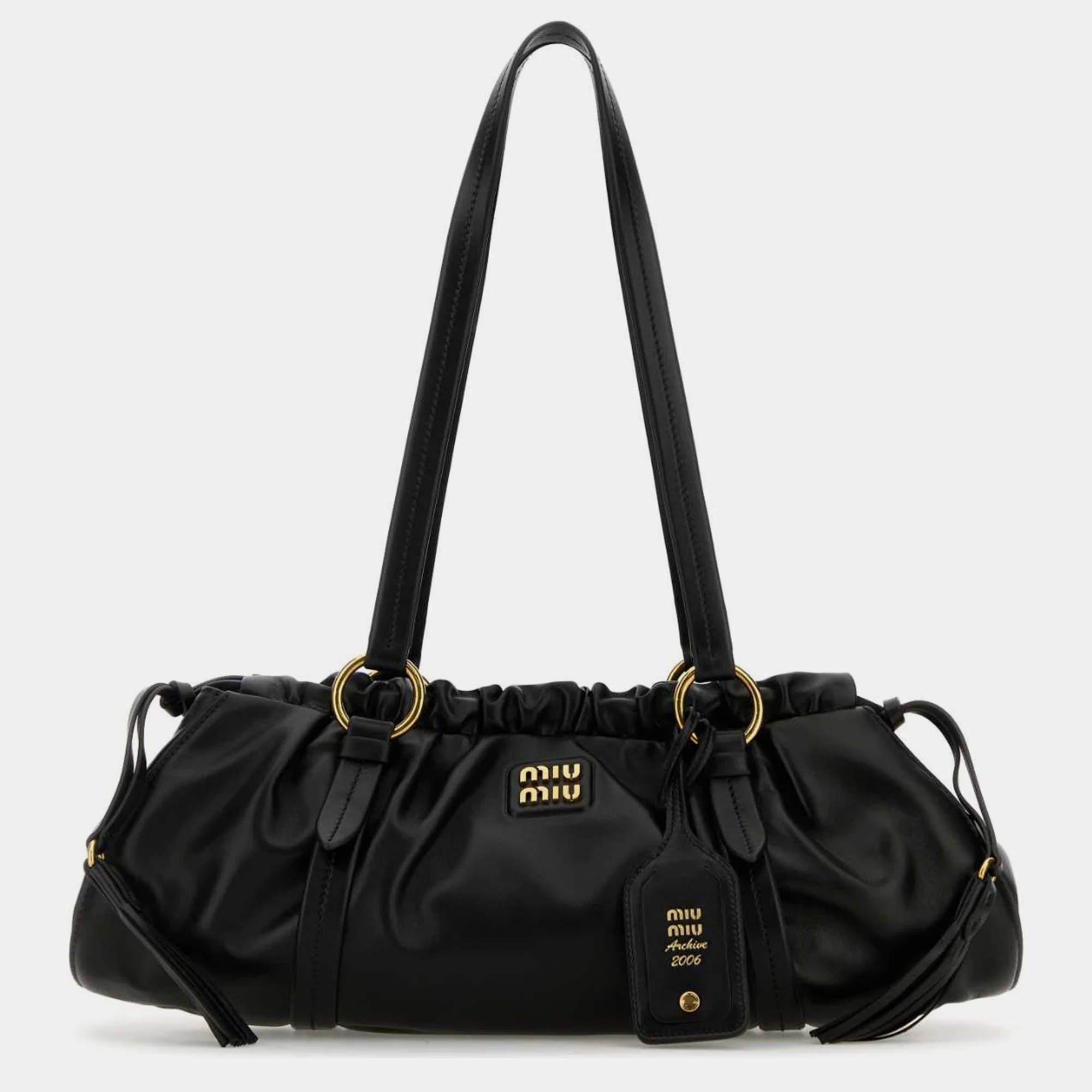 Miu Miu Black Nappa Leather Shoulder Bag