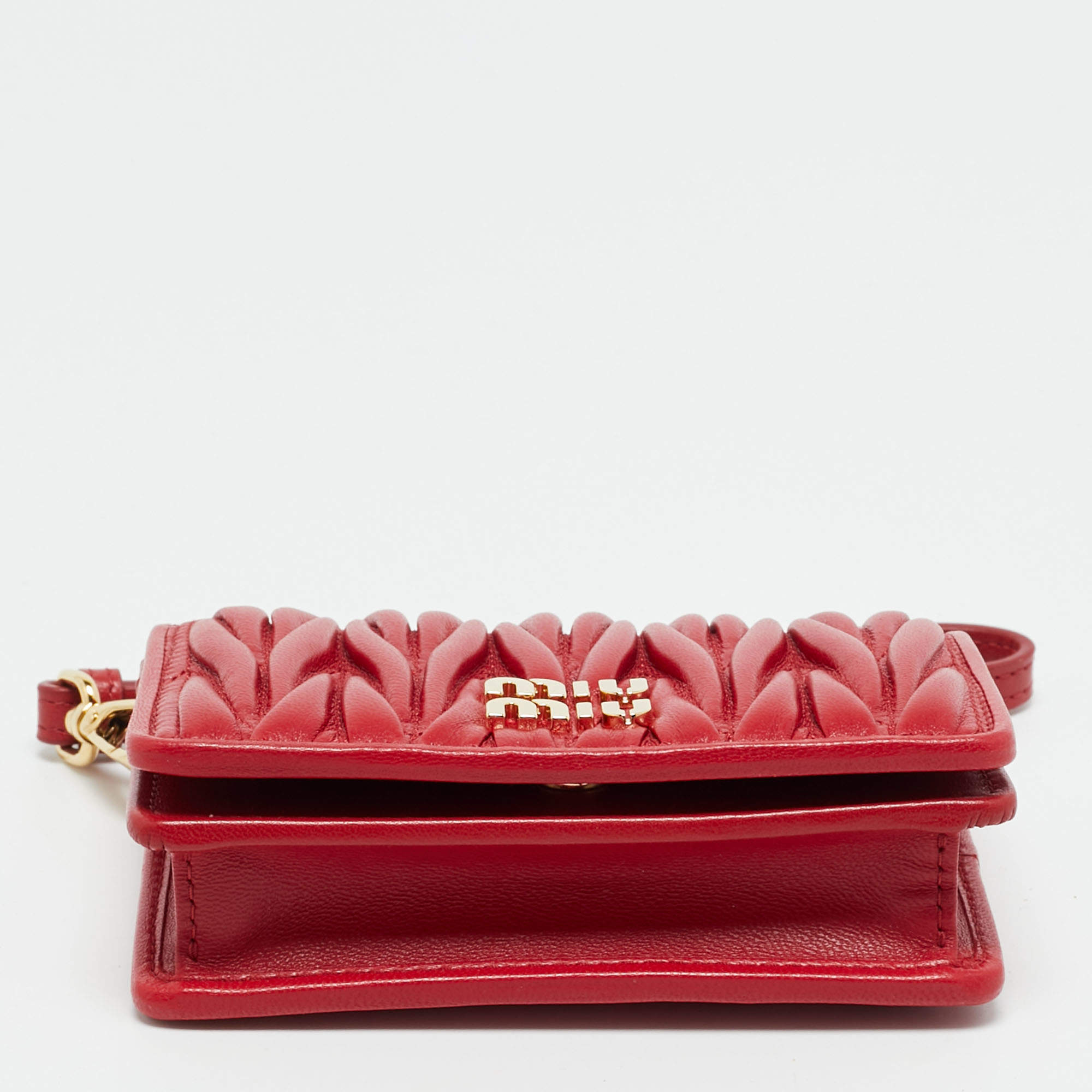 Miu Miu Pink Leather Madras Compact Wallet Miu Miu | TLC