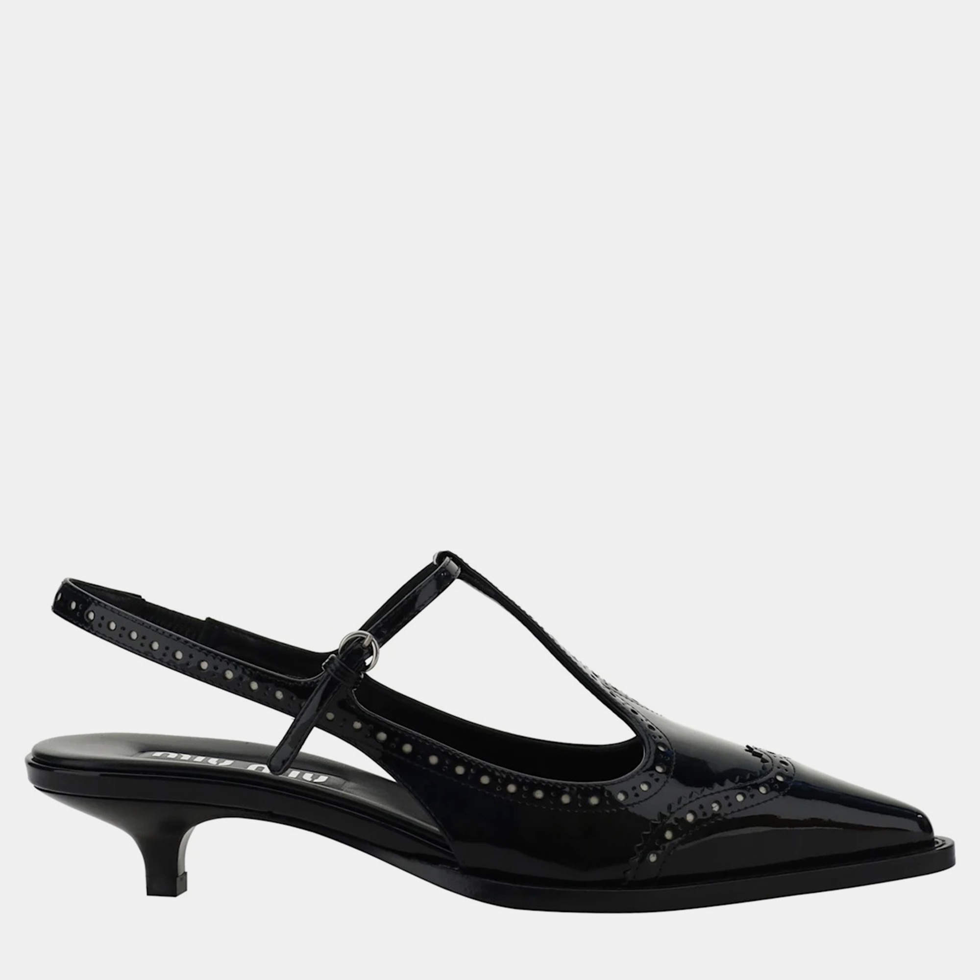 Miu Miu Black Patent Leather Pumps EU 37