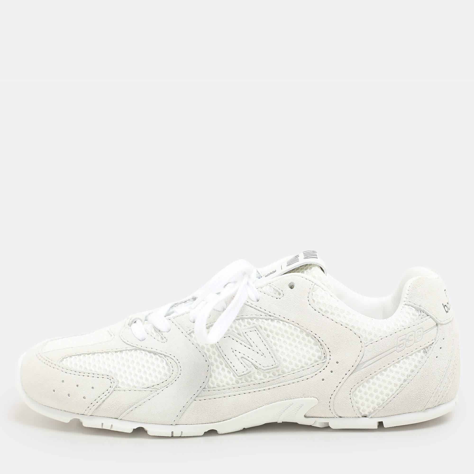 Miu Miu X New Balance Grey/White Suede and Mesh 530 SL Sneakers Size 38