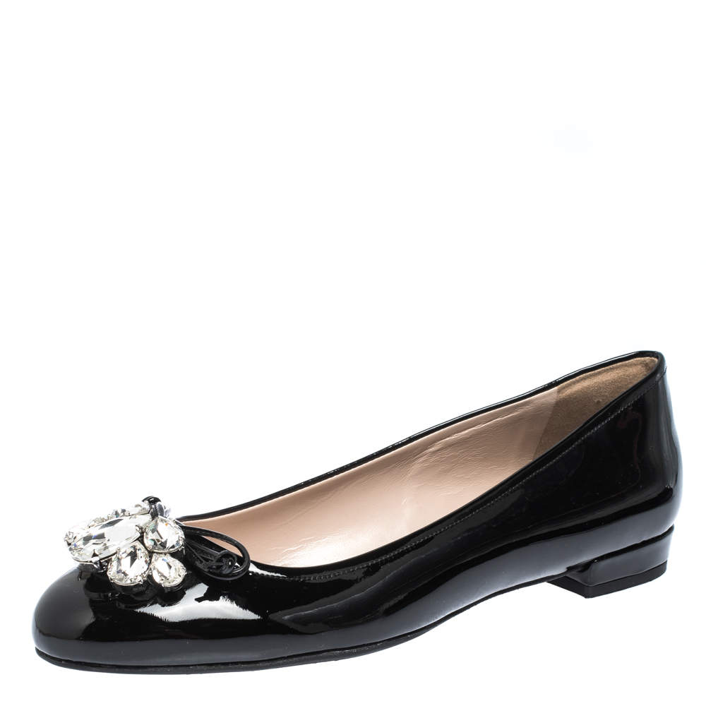miu miu embellished ballerina flats