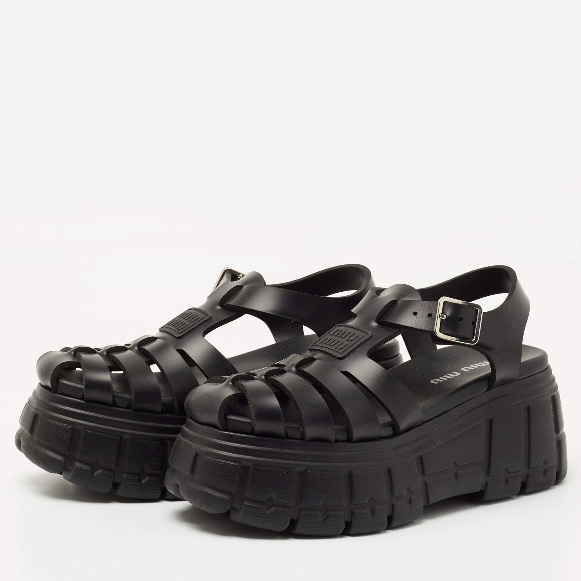 Miu Miu Black Rubber Eva Platform Sandals Size 39 Miu Miu | TLC