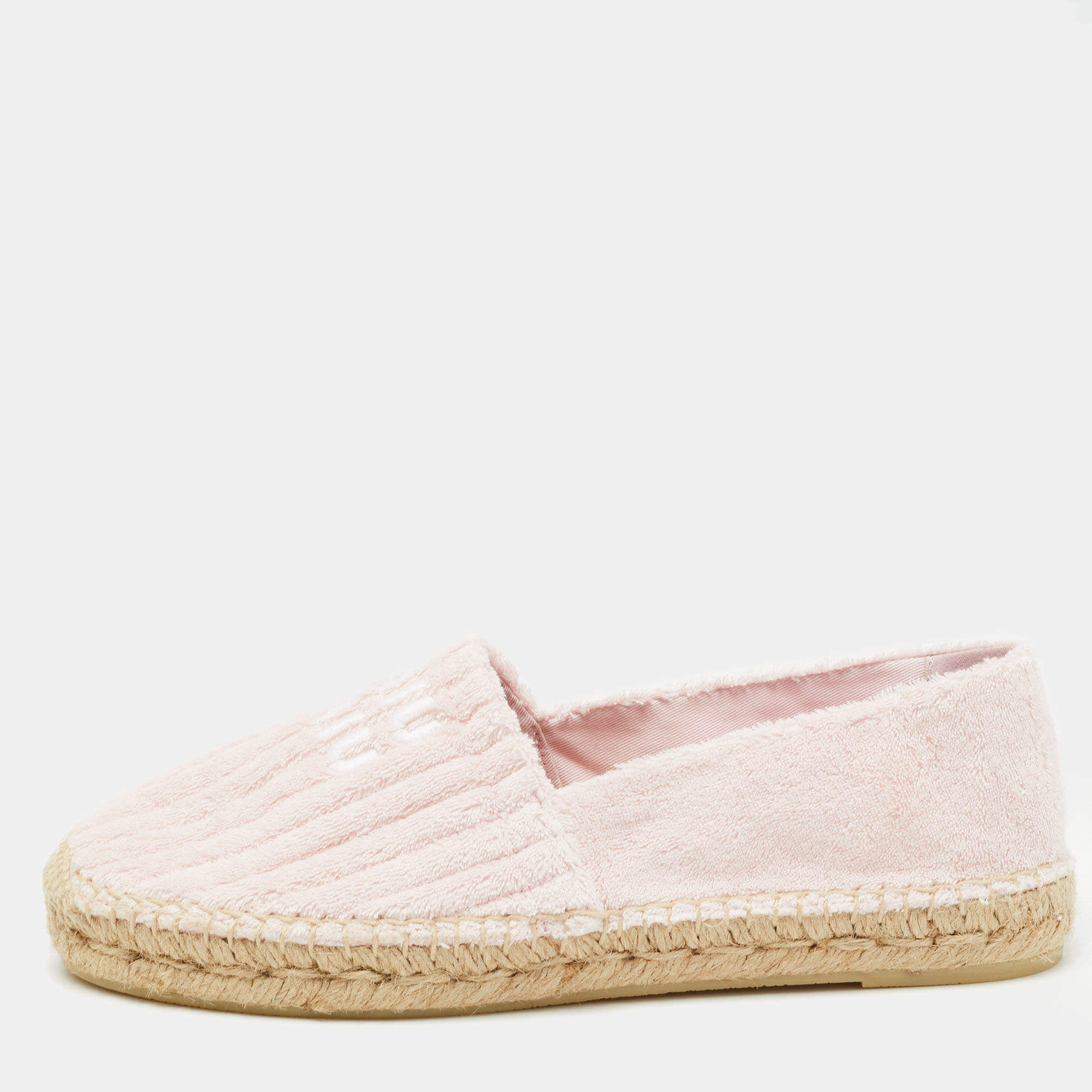Miu Miu Pink Fabric Flat Espadrilles Size 40