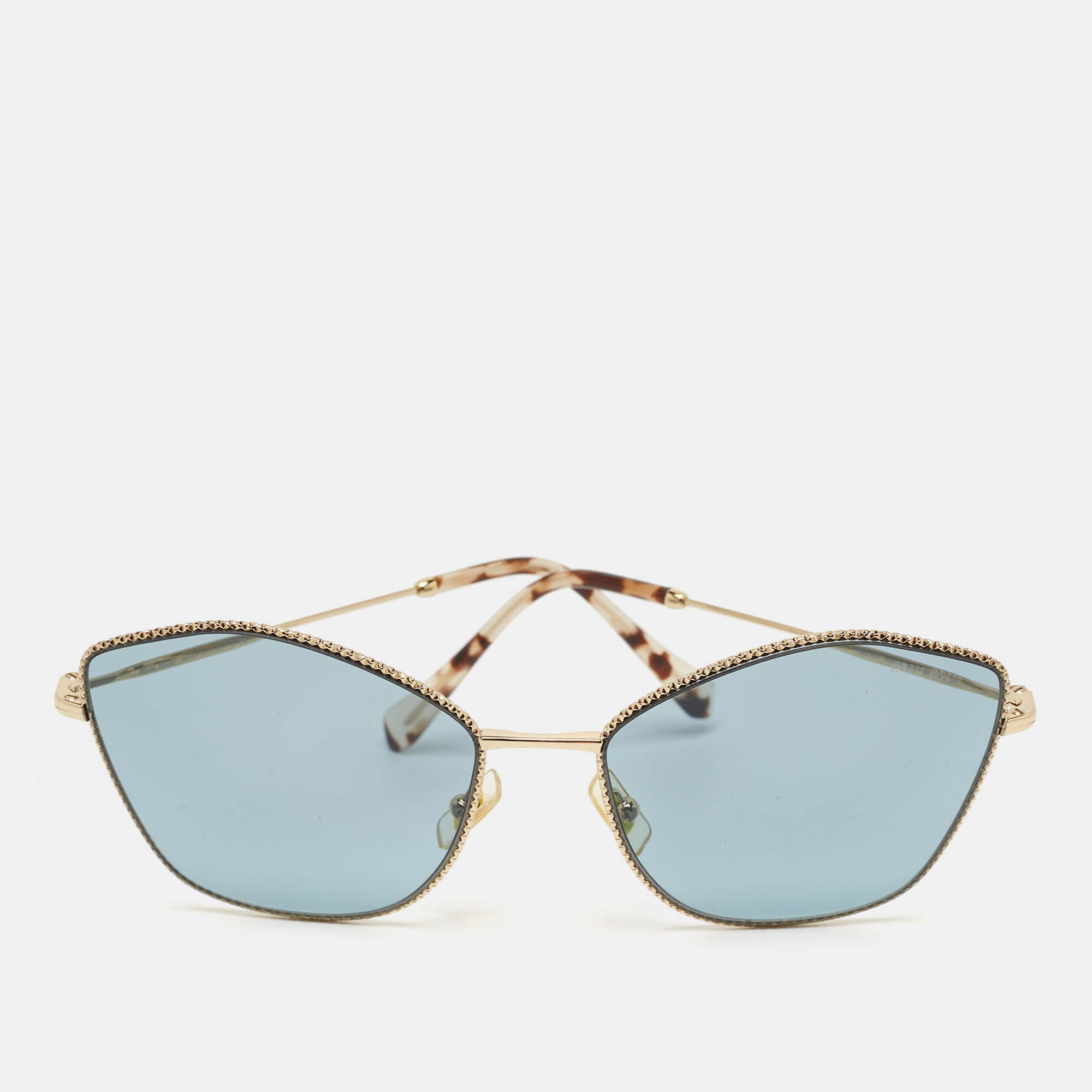 Miu Miu Blue/Gold Gradient SMU 60V Butterfly Sunglasses